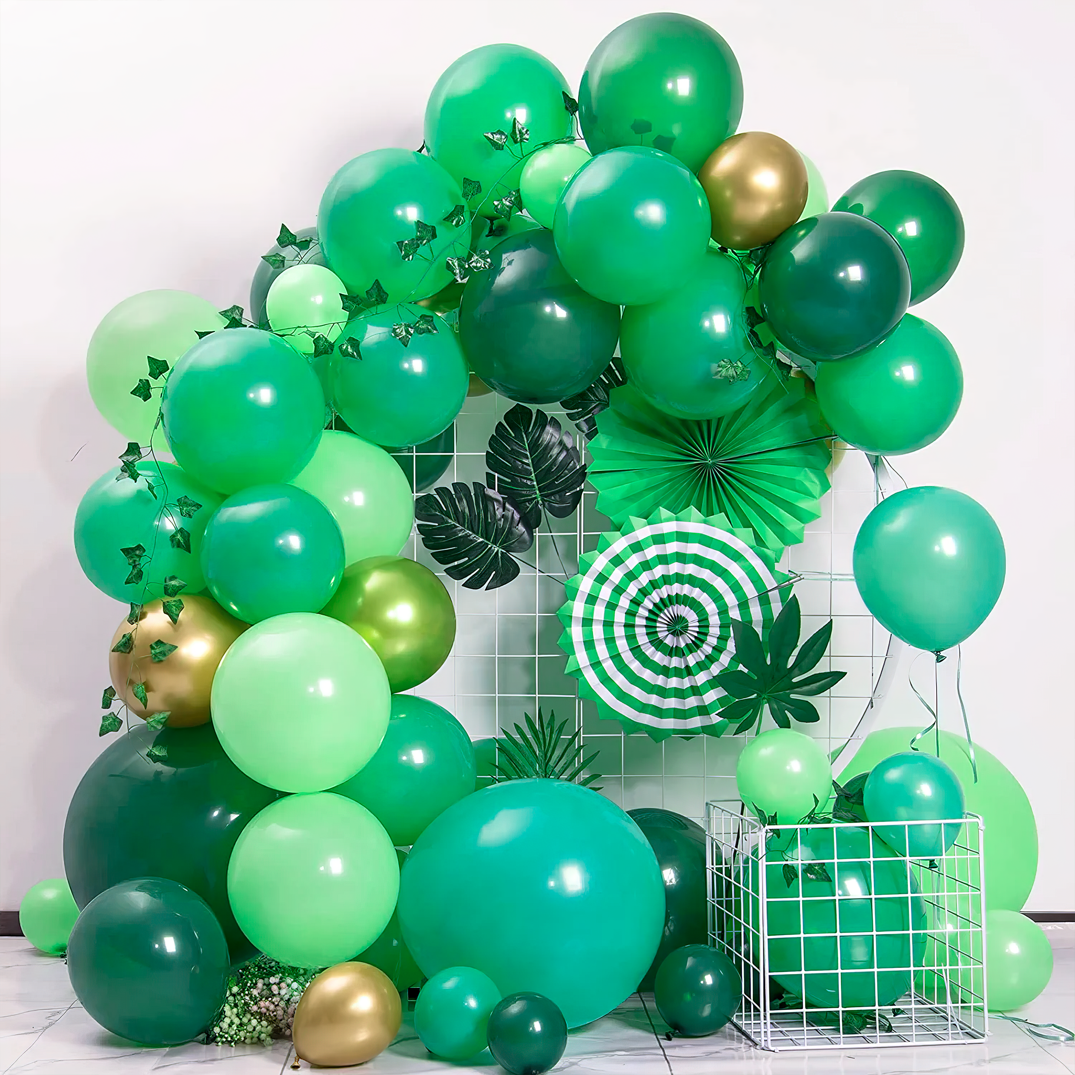200 Dark Metallic Green Balloons