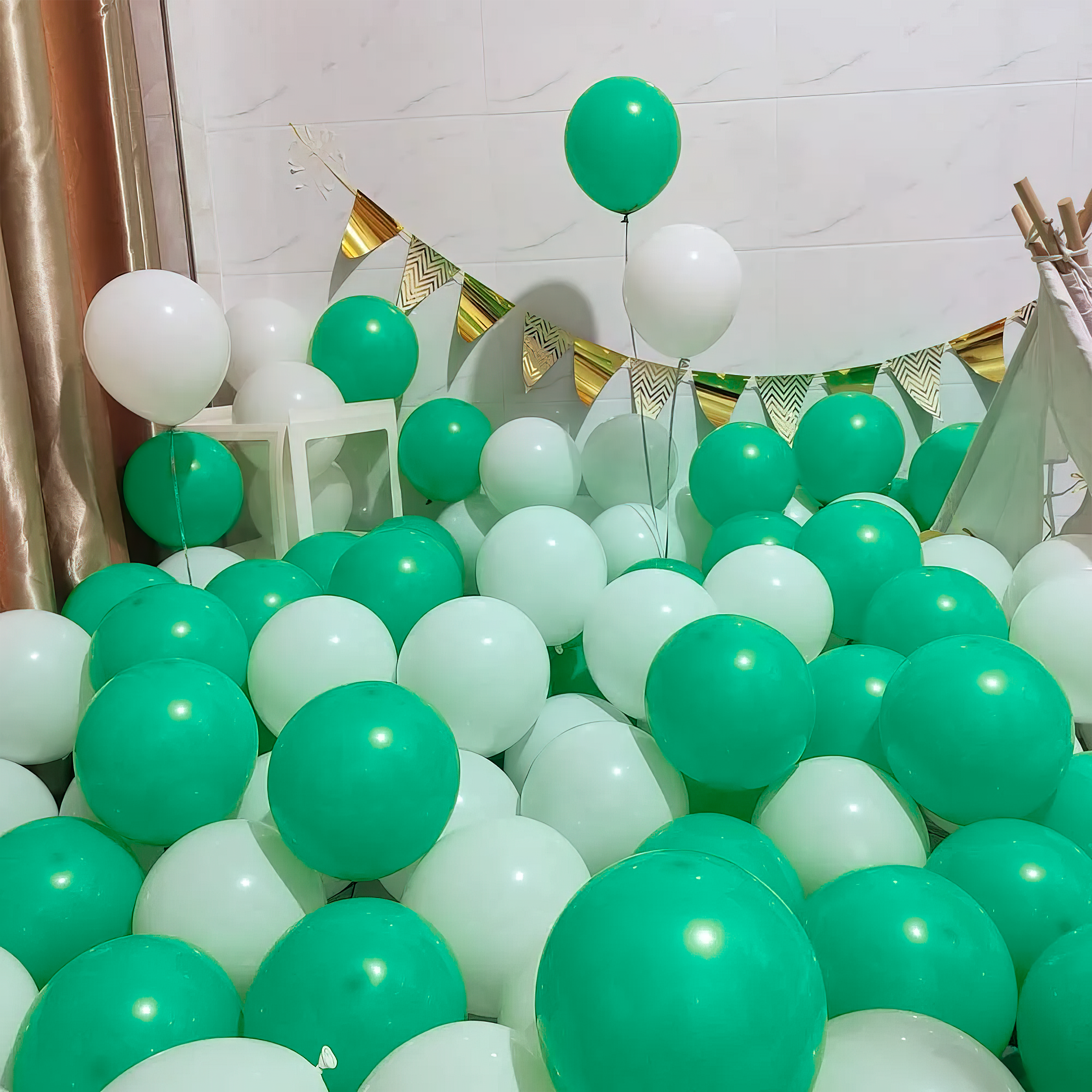 200 Dark Metallic Green Balloons