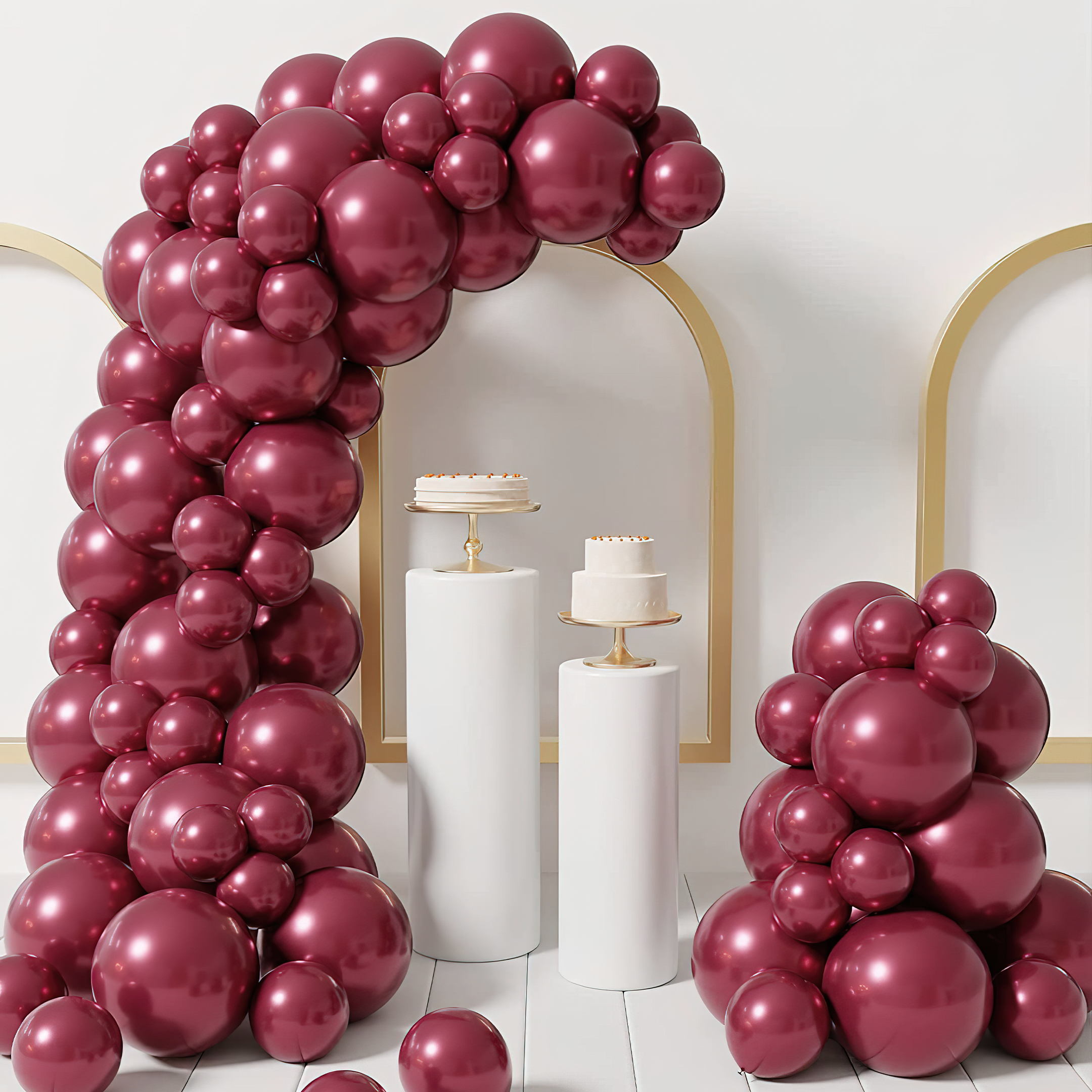 Burgundy Balloons for Decoration - 50 pcs