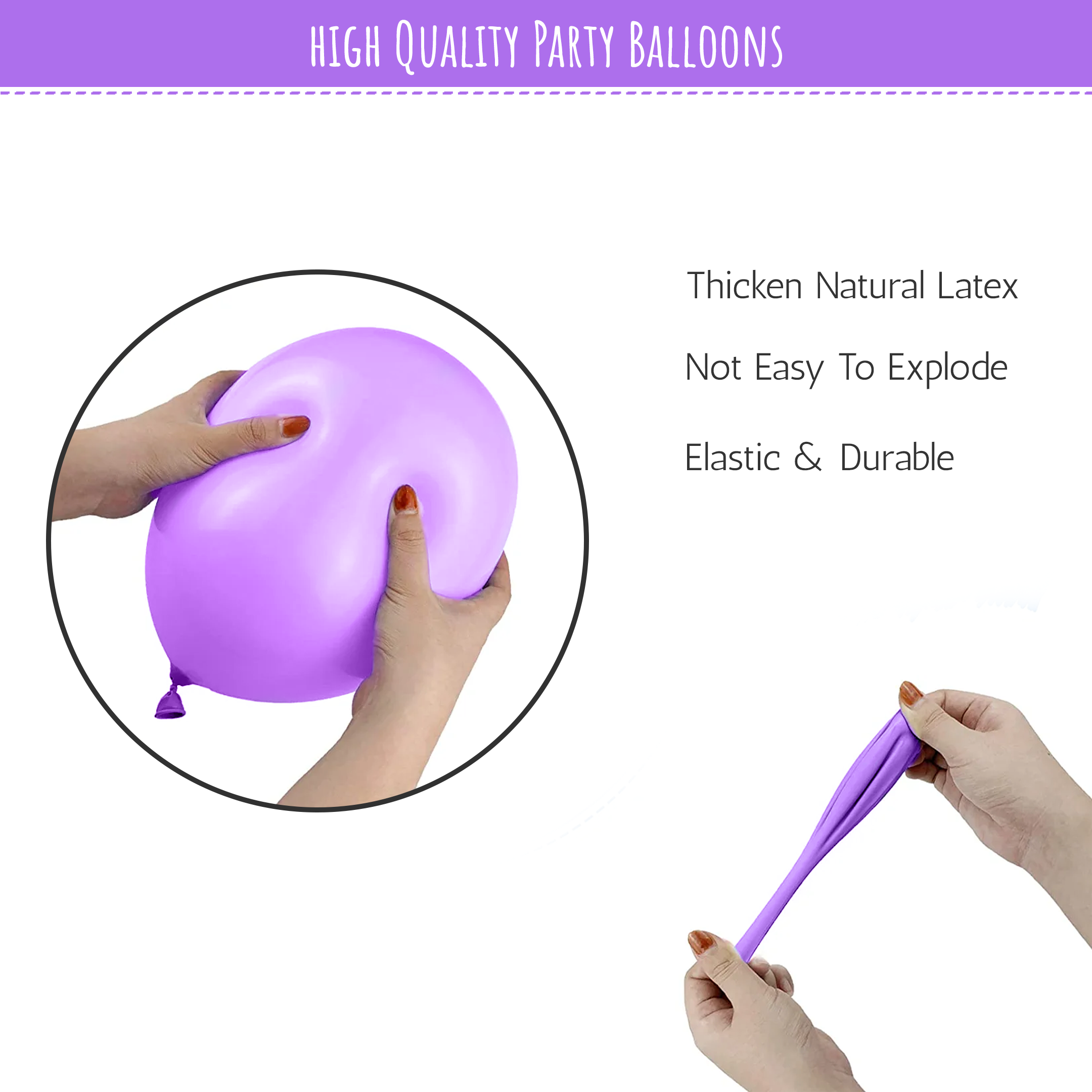 Purple Balloons for Decoration - 50 pcs
