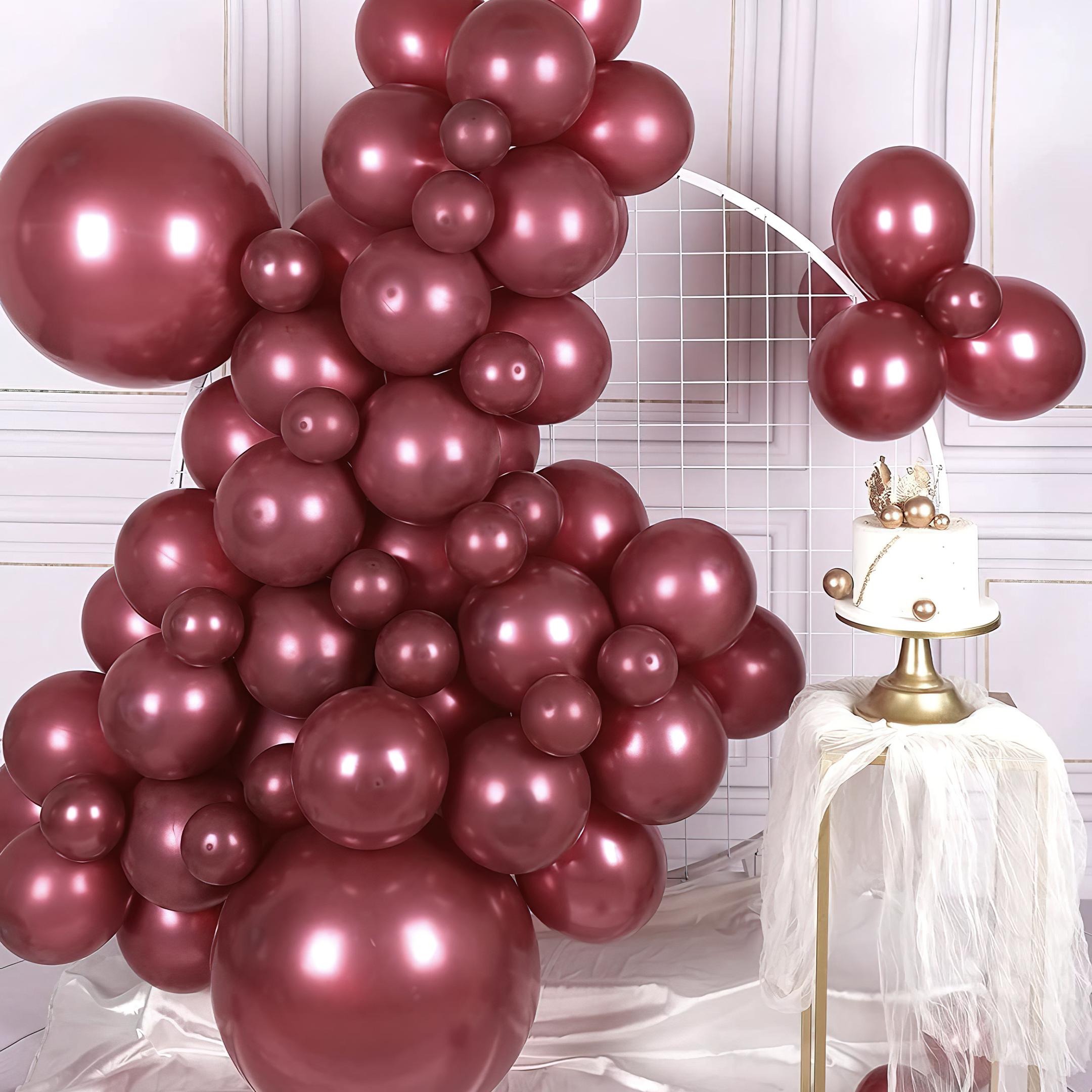 Burgundy Balloons for Decoration - 50 pcs