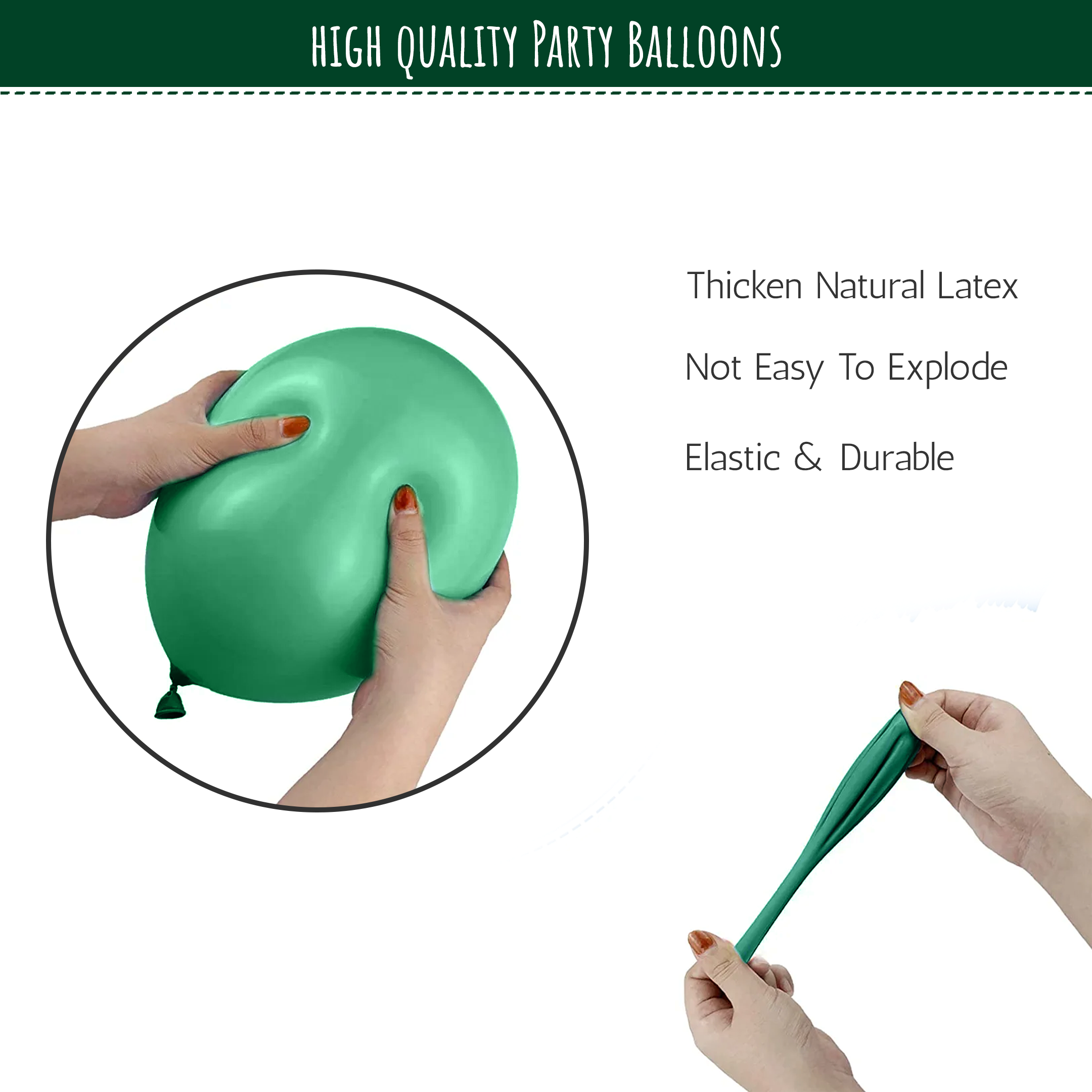200 Dark Metallic Green Balloons