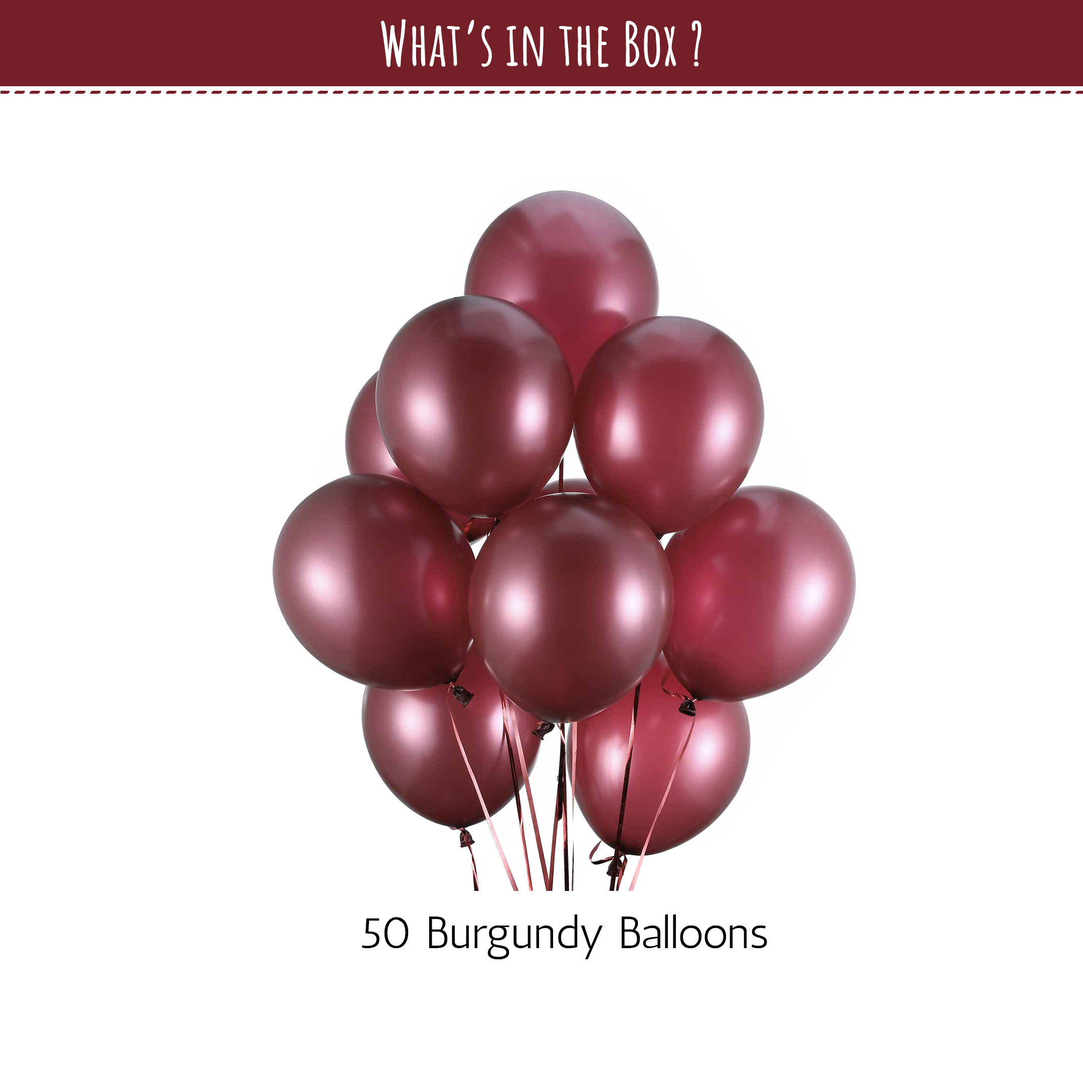 Burgundy Balloons for Decoration - 50 pcs