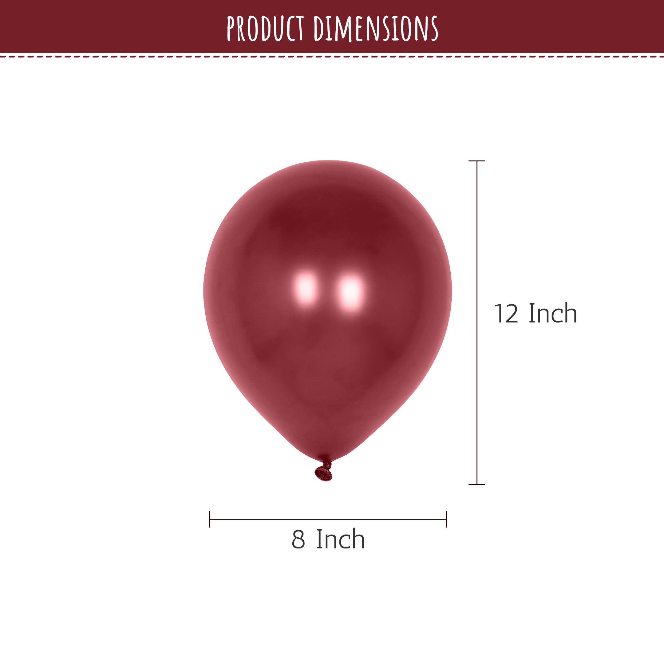 Burgundy Balloons for Decoration - 50 pcs
