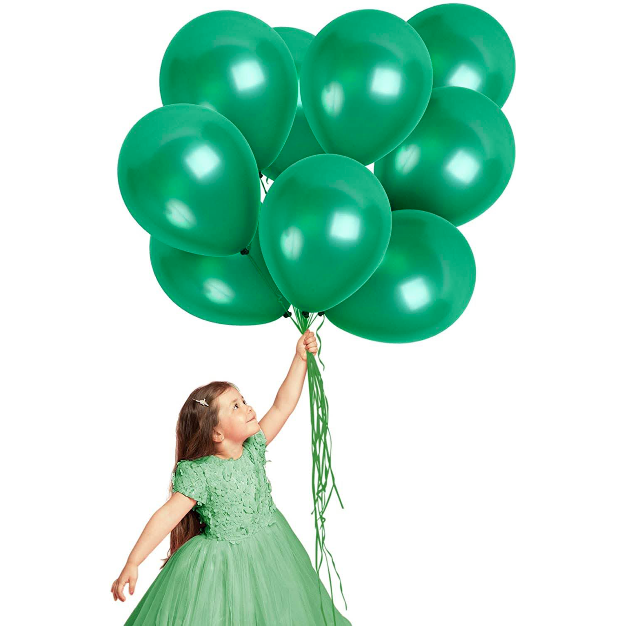 200 Dark Metallic Green Balloons