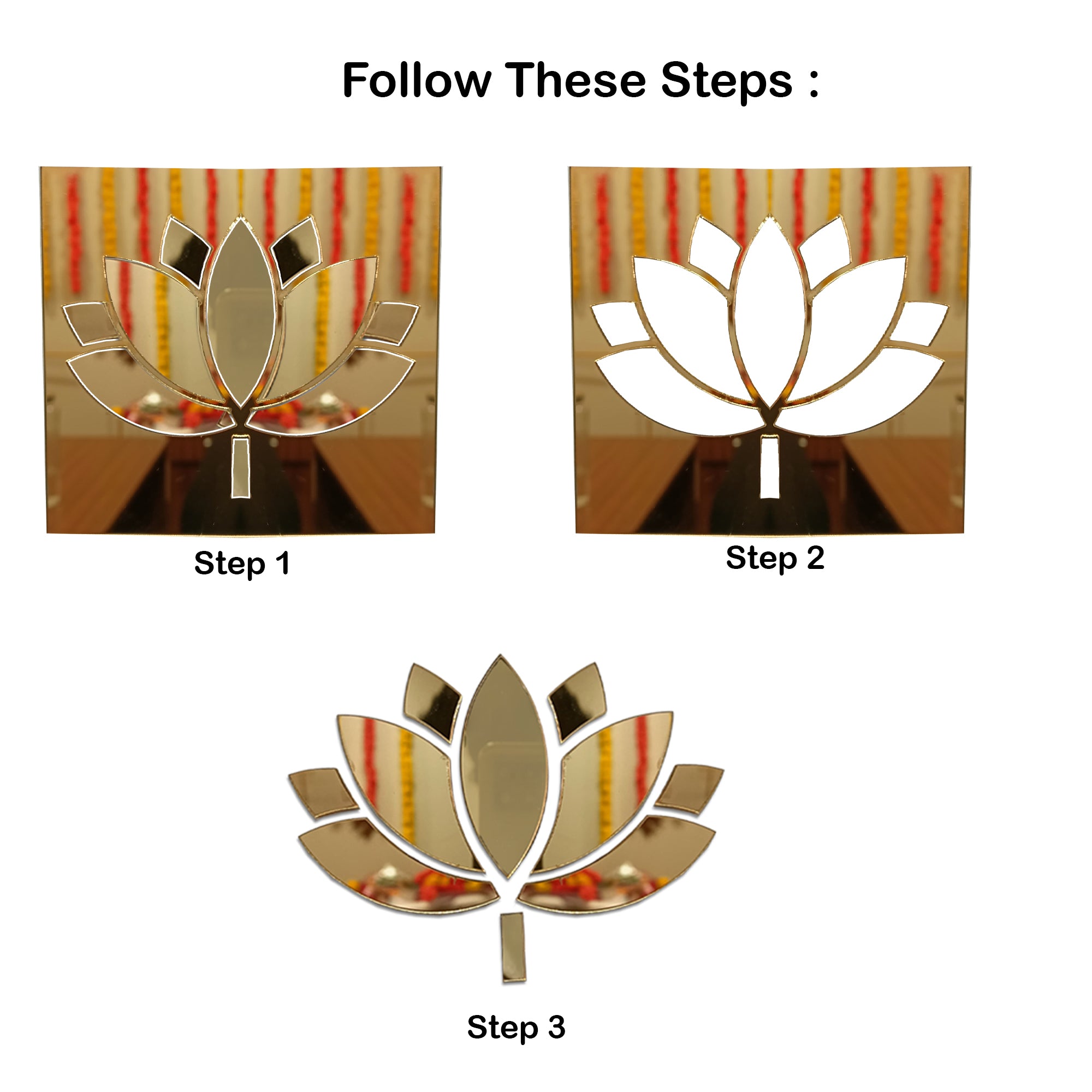 Acrylic Lotus Sticker Pack of 4