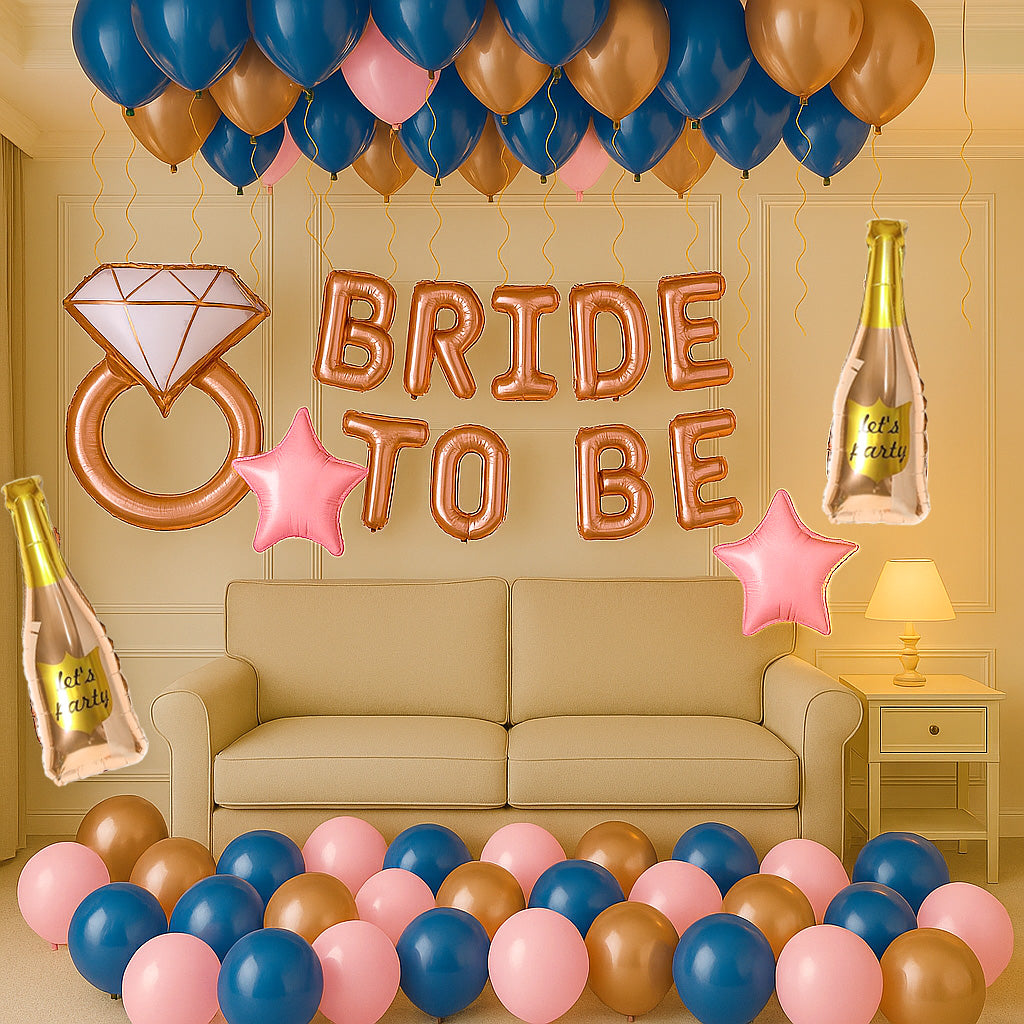Blue & Gold Bride To Be Decor Kit