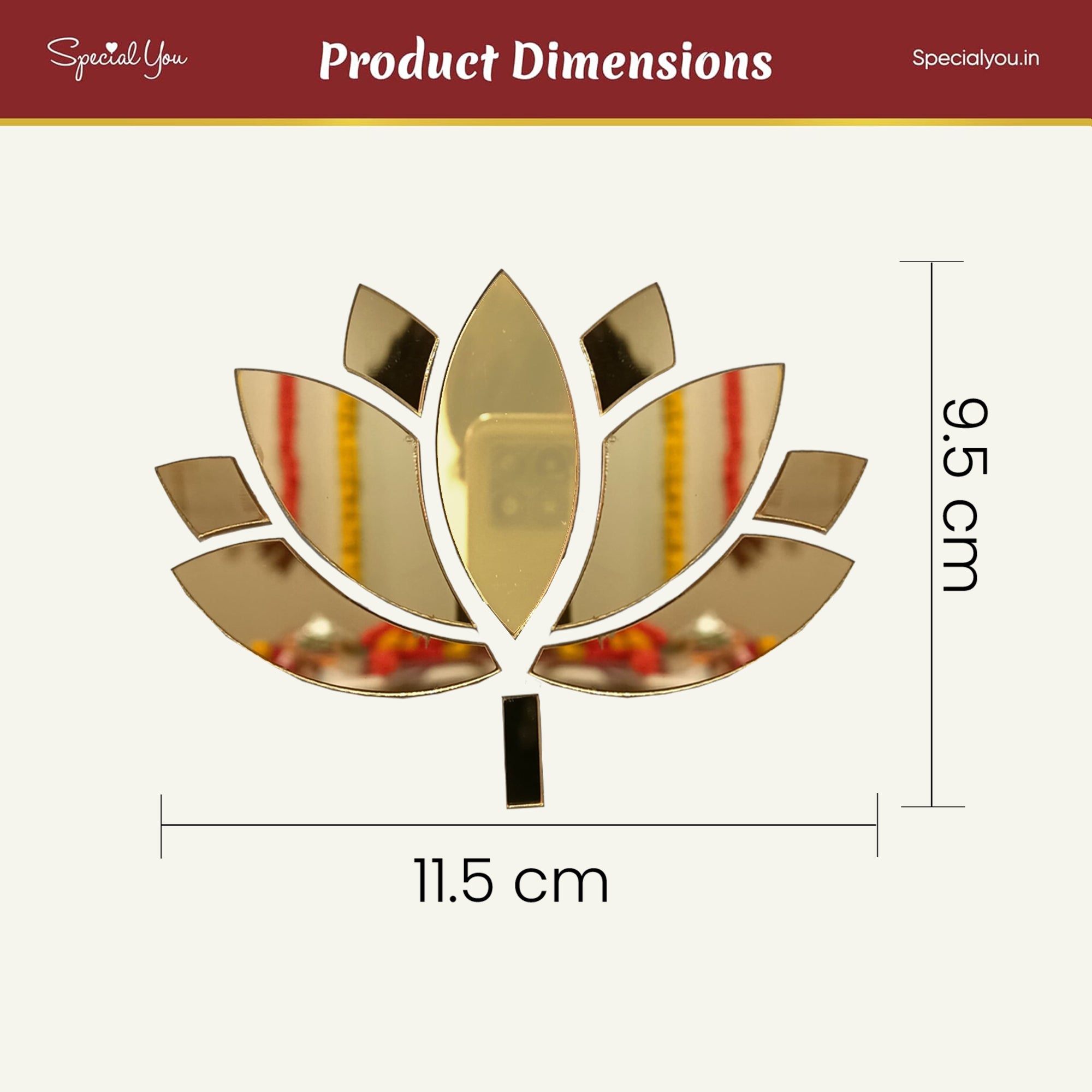 Acrylic Lotus Sticker Pack of 4