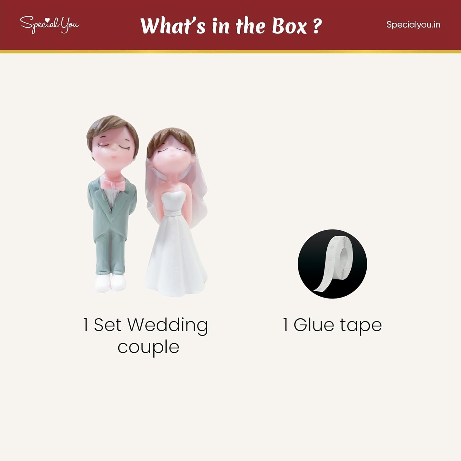 White wedding couple Miniature for Valentine's