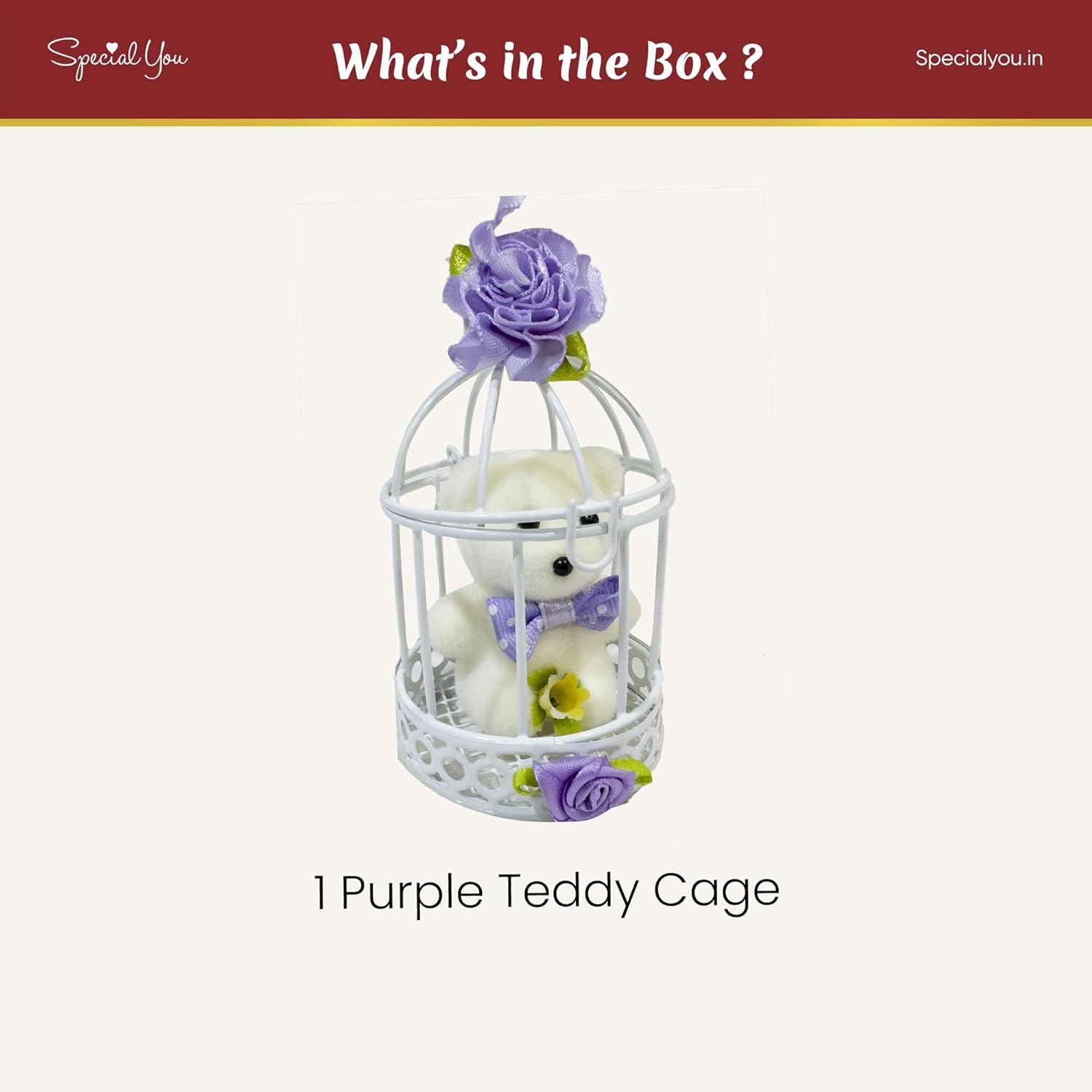 Purple Teddy Cage Gift