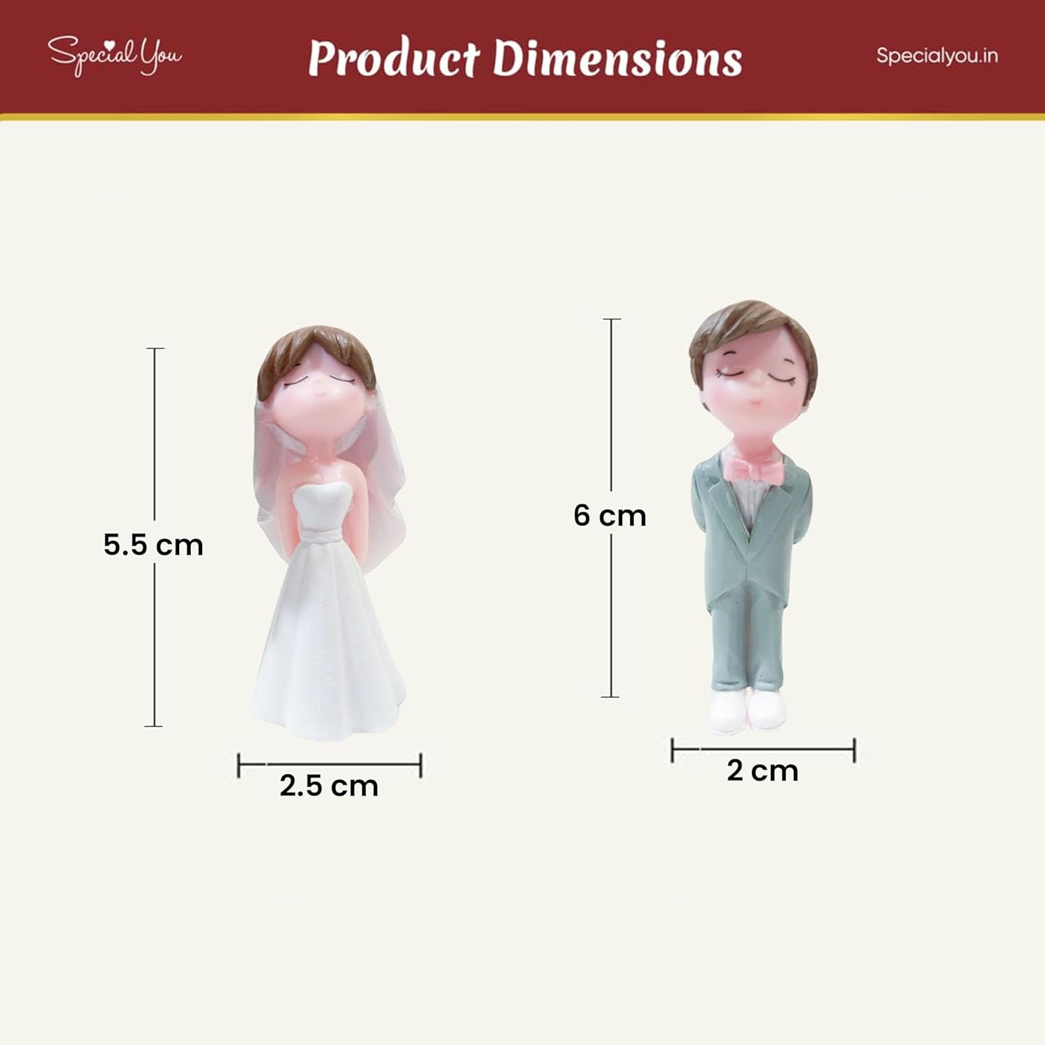 White wedding couple Miniature for Valentine's