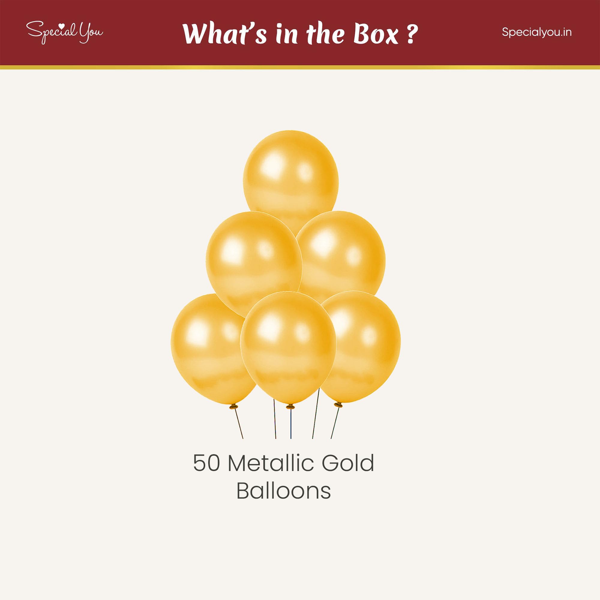 50 Metallic Gold Balloons