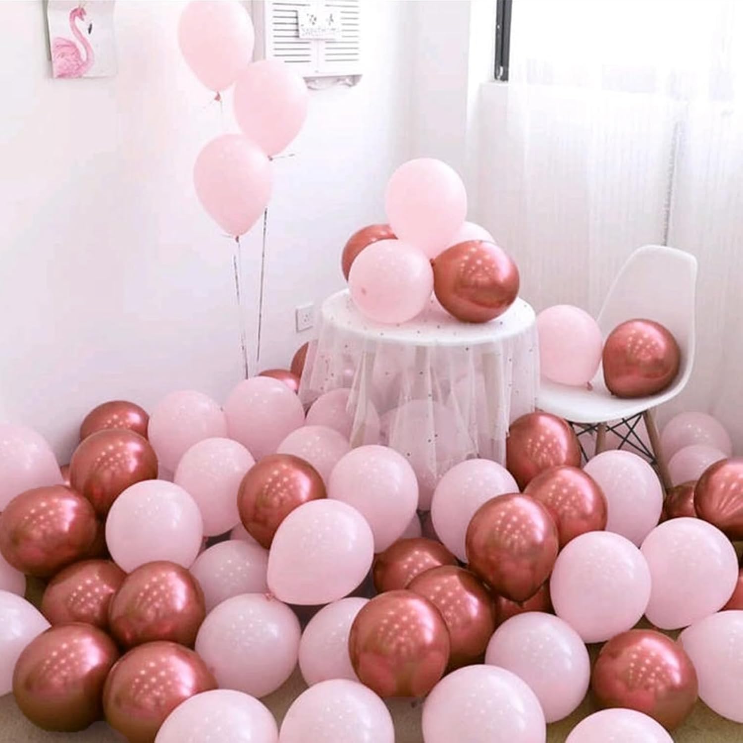 Pastel Pink & Rosegold balloon combo