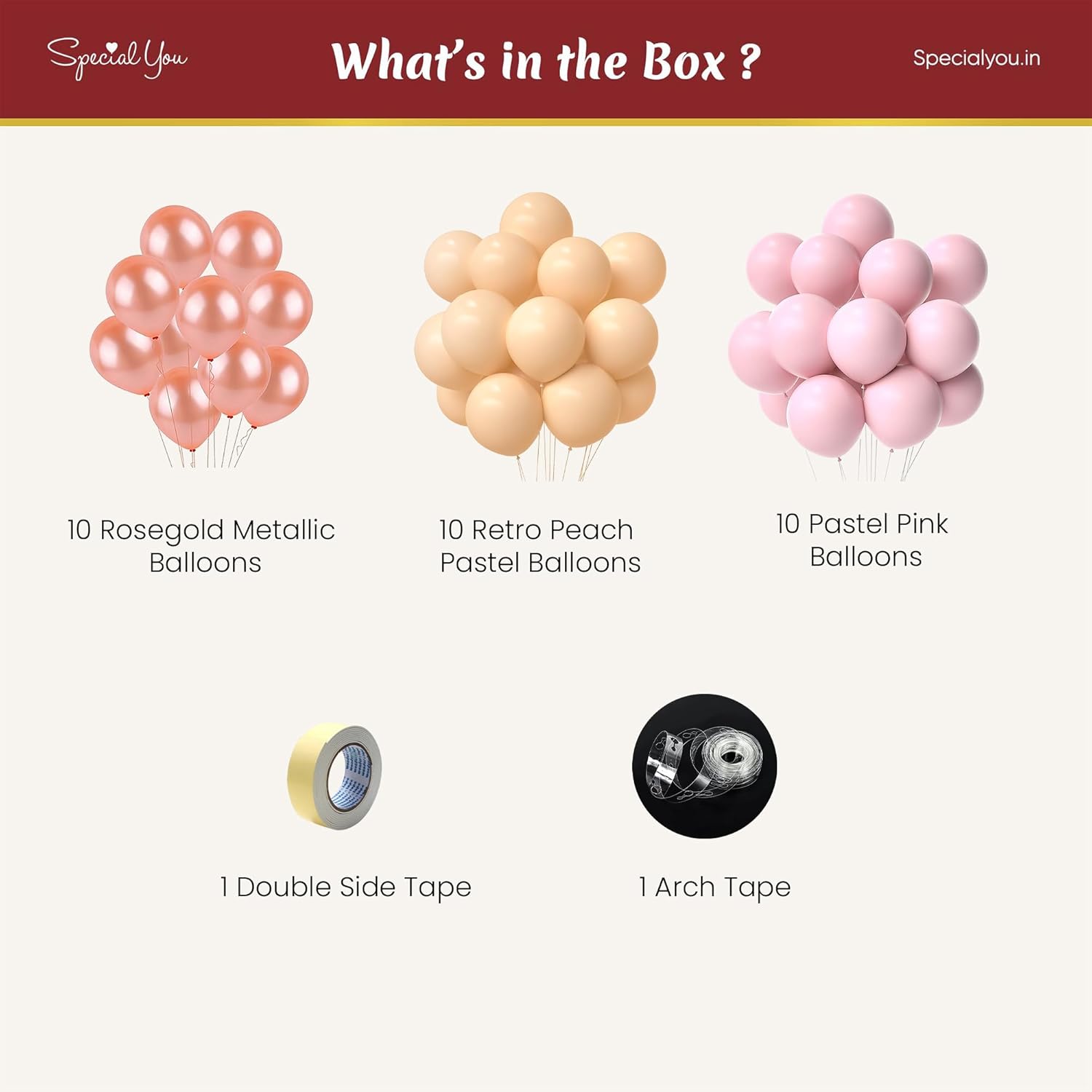 Rosegold, Peach & Pink Balloon combo