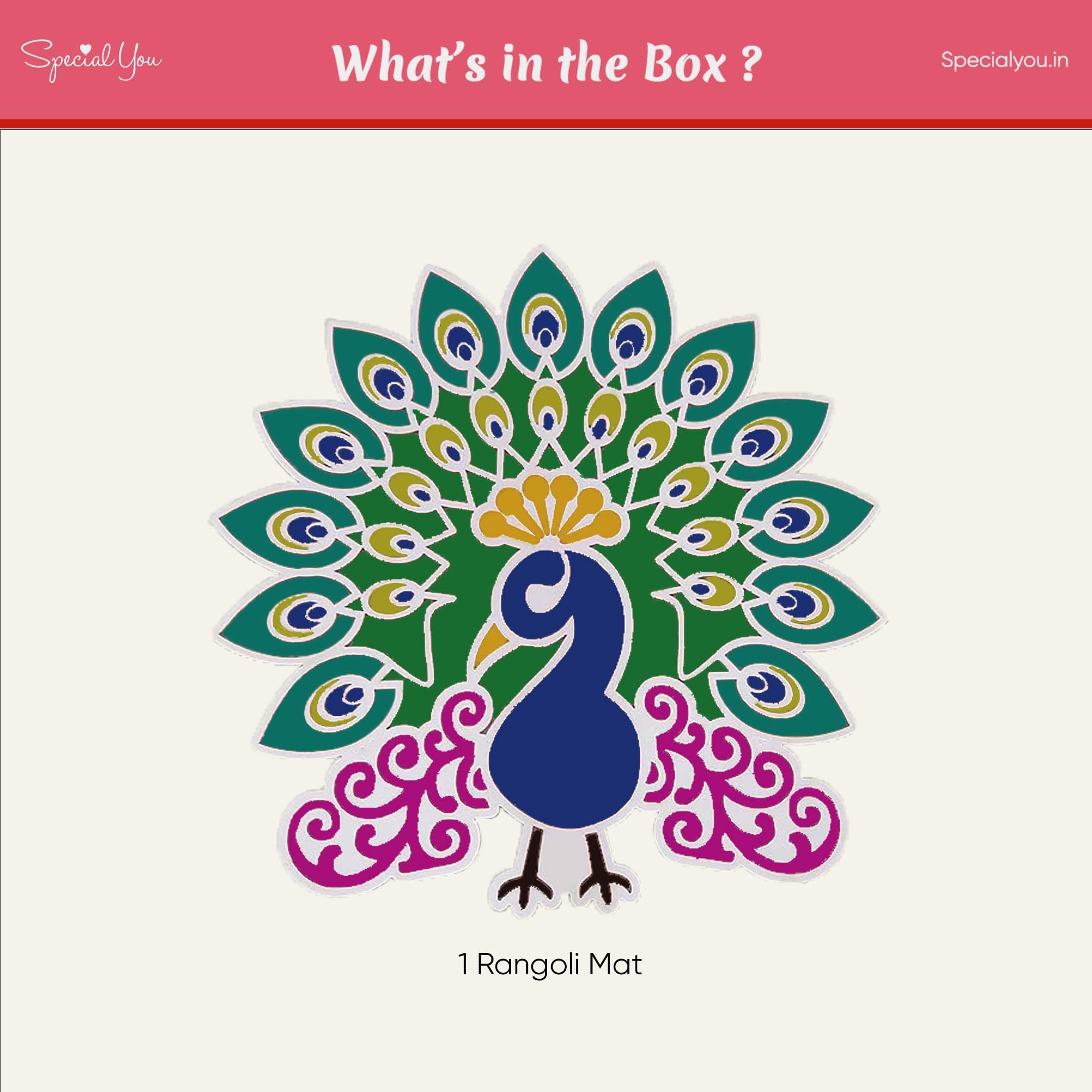 Peacock Rangoli Mat