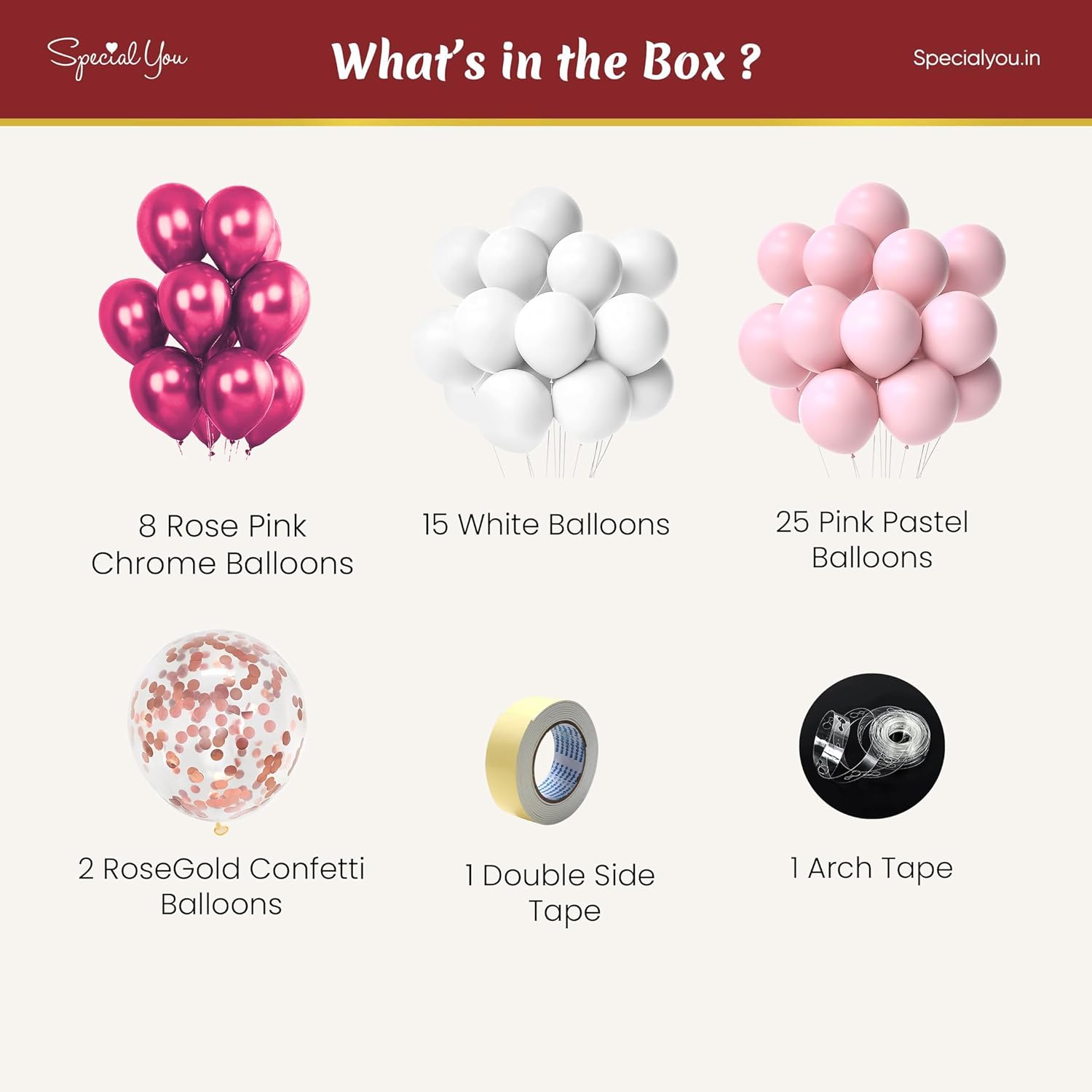 Pink & White Balloons Decoration Kit