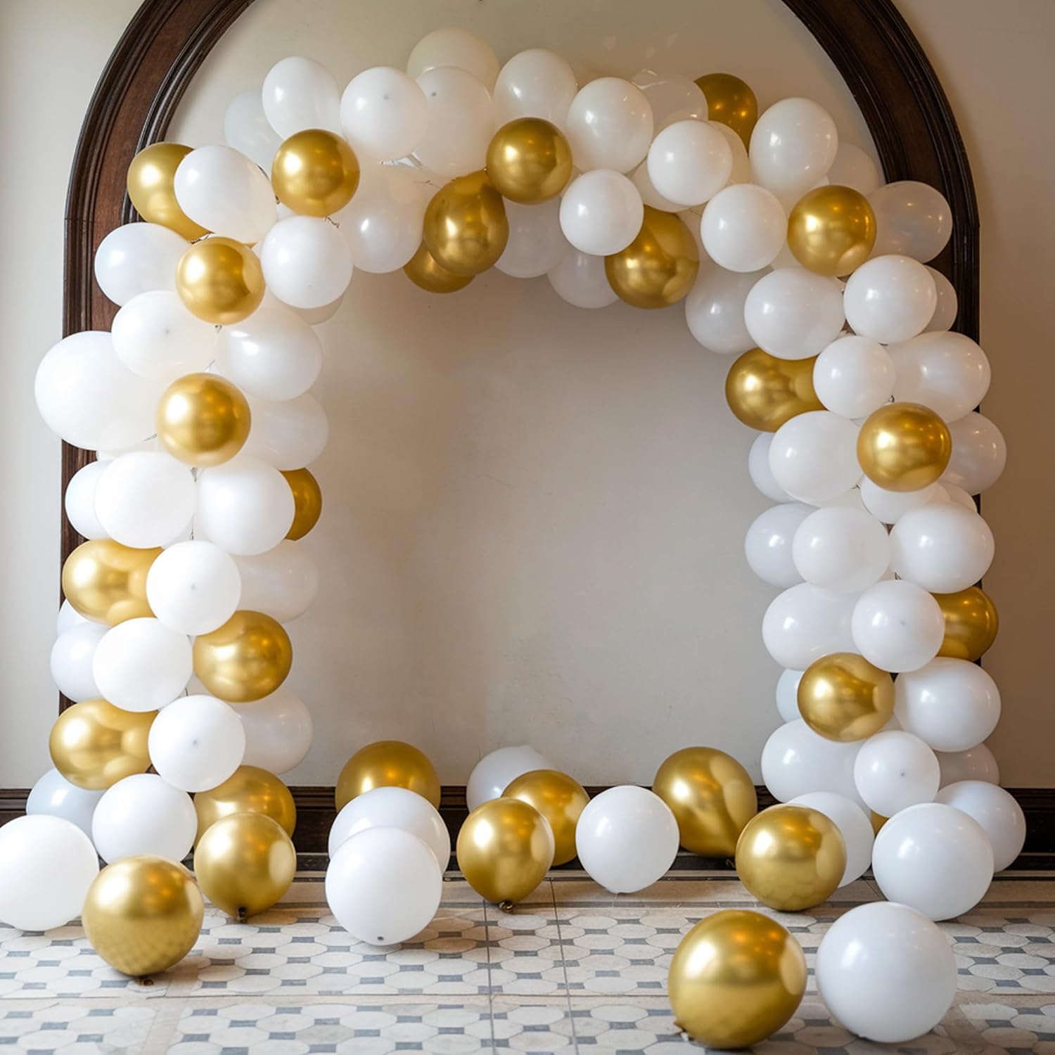 Gold & White Balloon combo