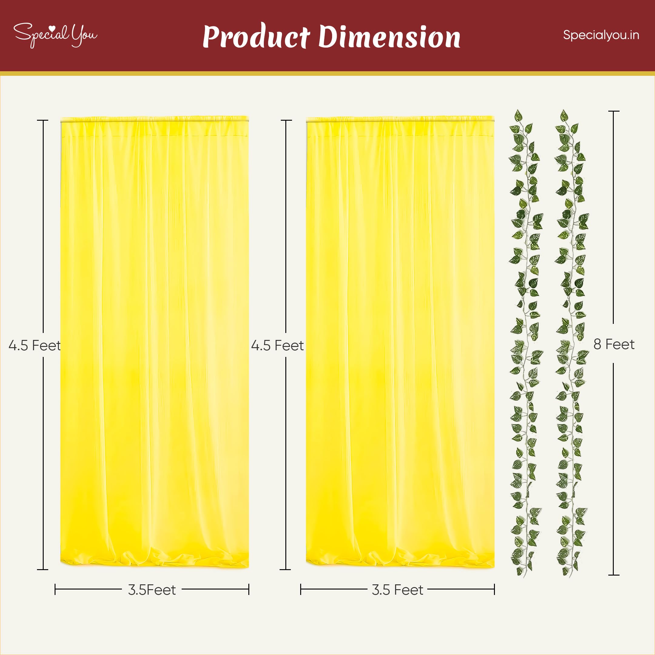 Yellow Backdrop with vines and LED light