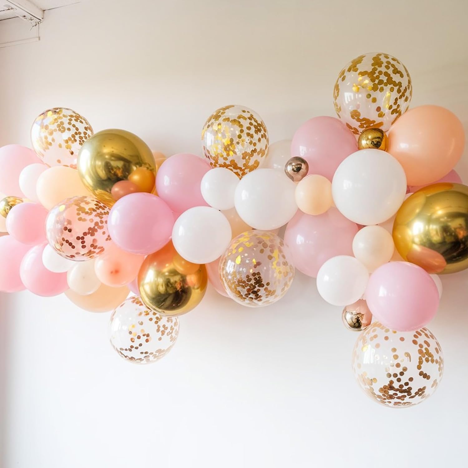 White, Pink, Peach & Gold Balloon combo