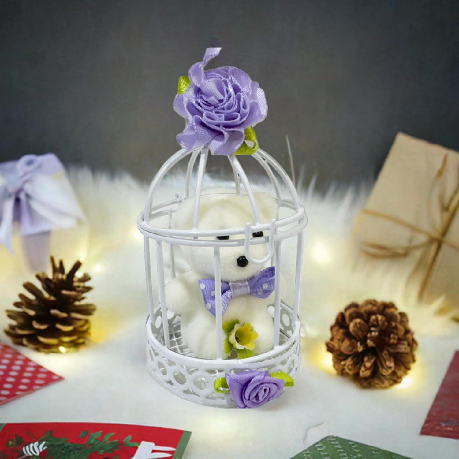 Purple Teddy Cage Gift