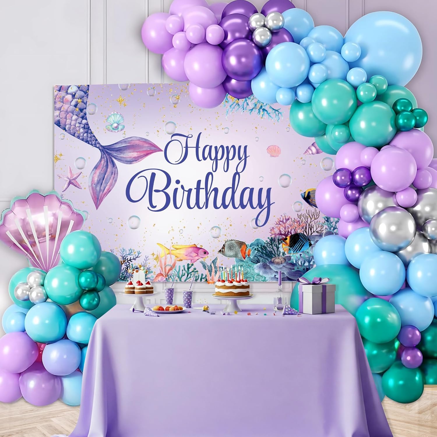 Mermaid Theme Birthday Decorations- 59 Pcs