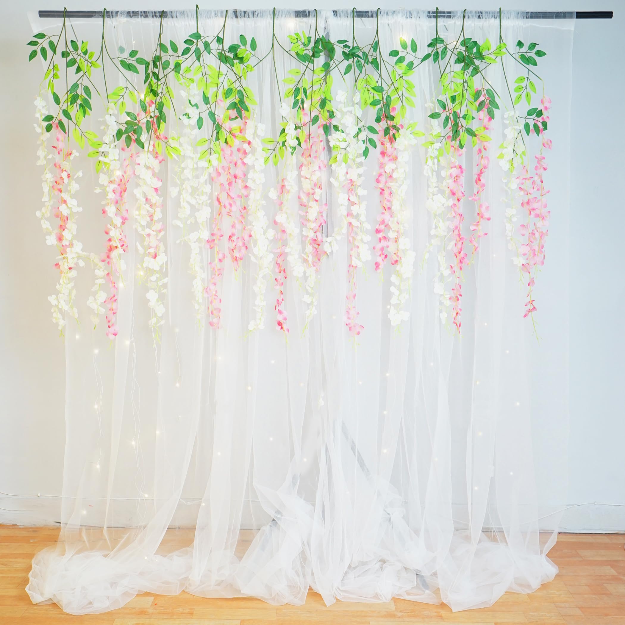 Light Pink Wisteria Decoration Pack of 6