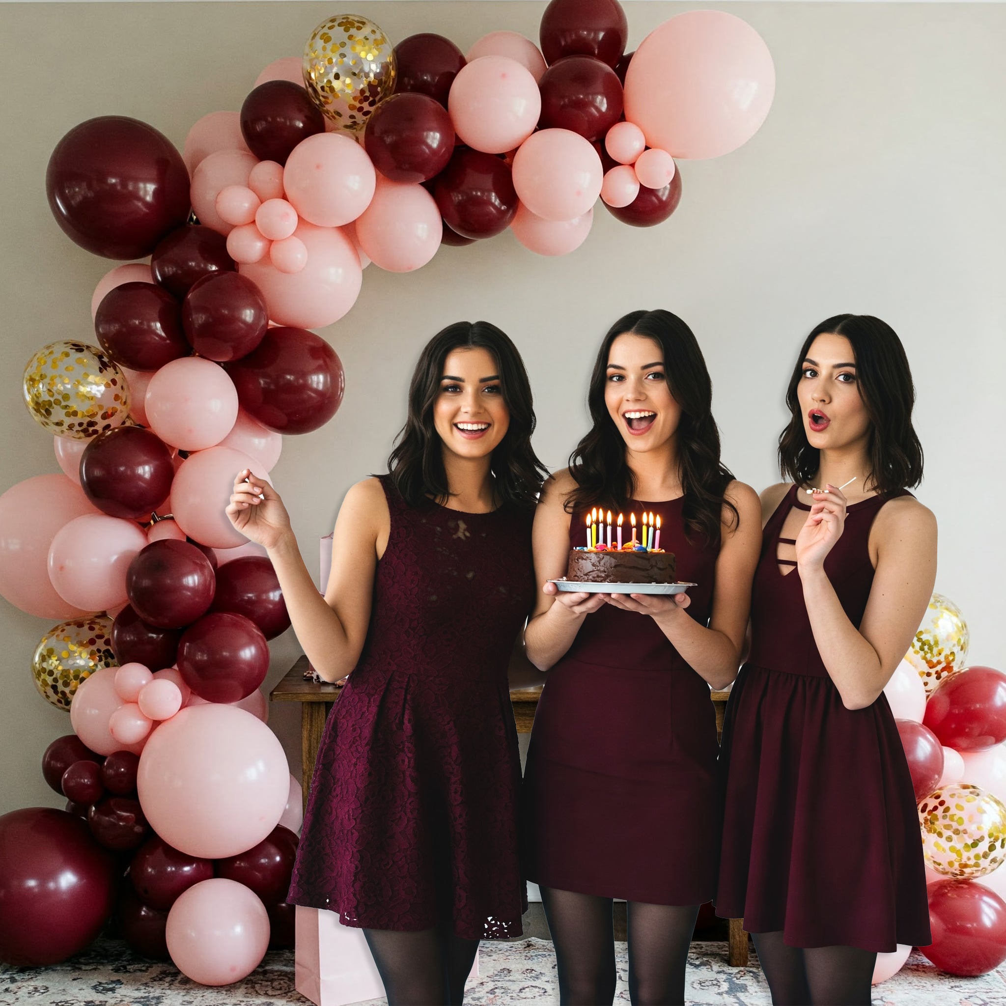 Burgundy & Pink Balloon combo