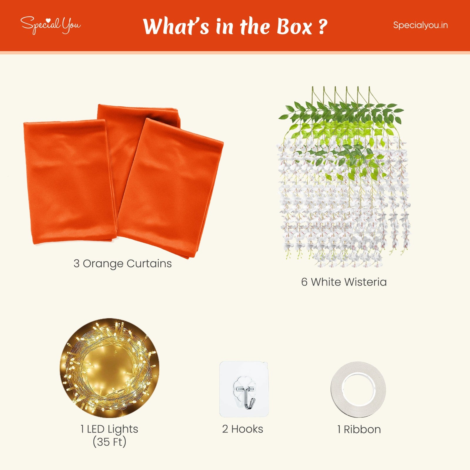 Orange & White Backdrop Decor