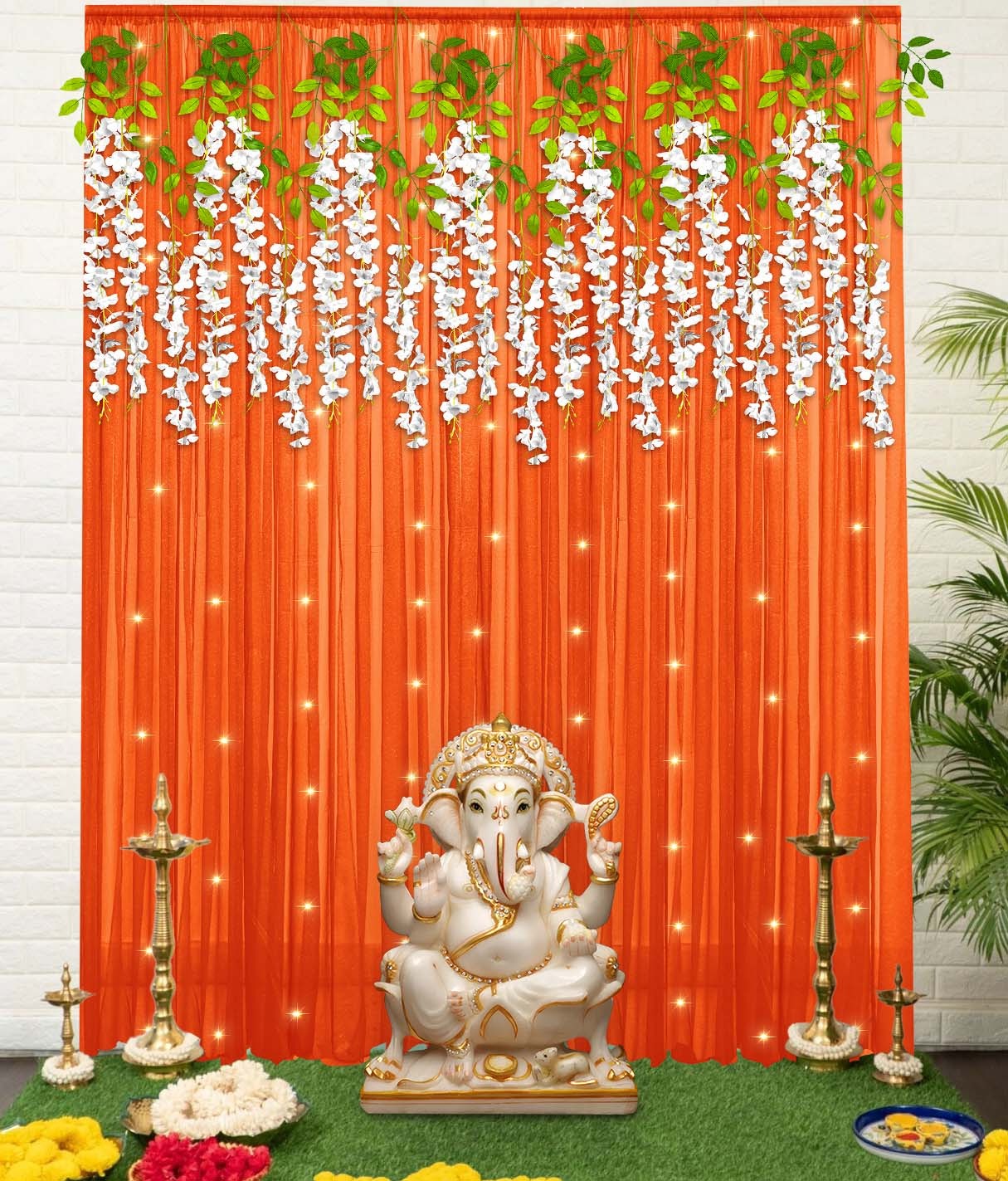 Orange & White Backdrop Decor