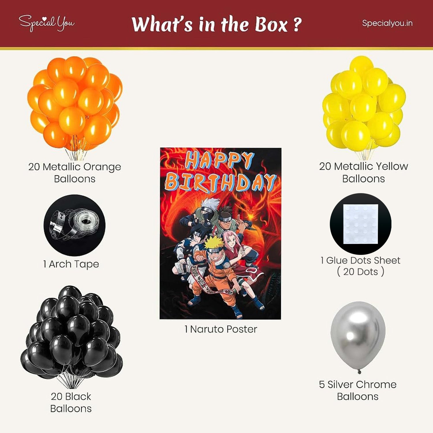 Naruto Theme Birthday Decor Kit for Anime Fans
