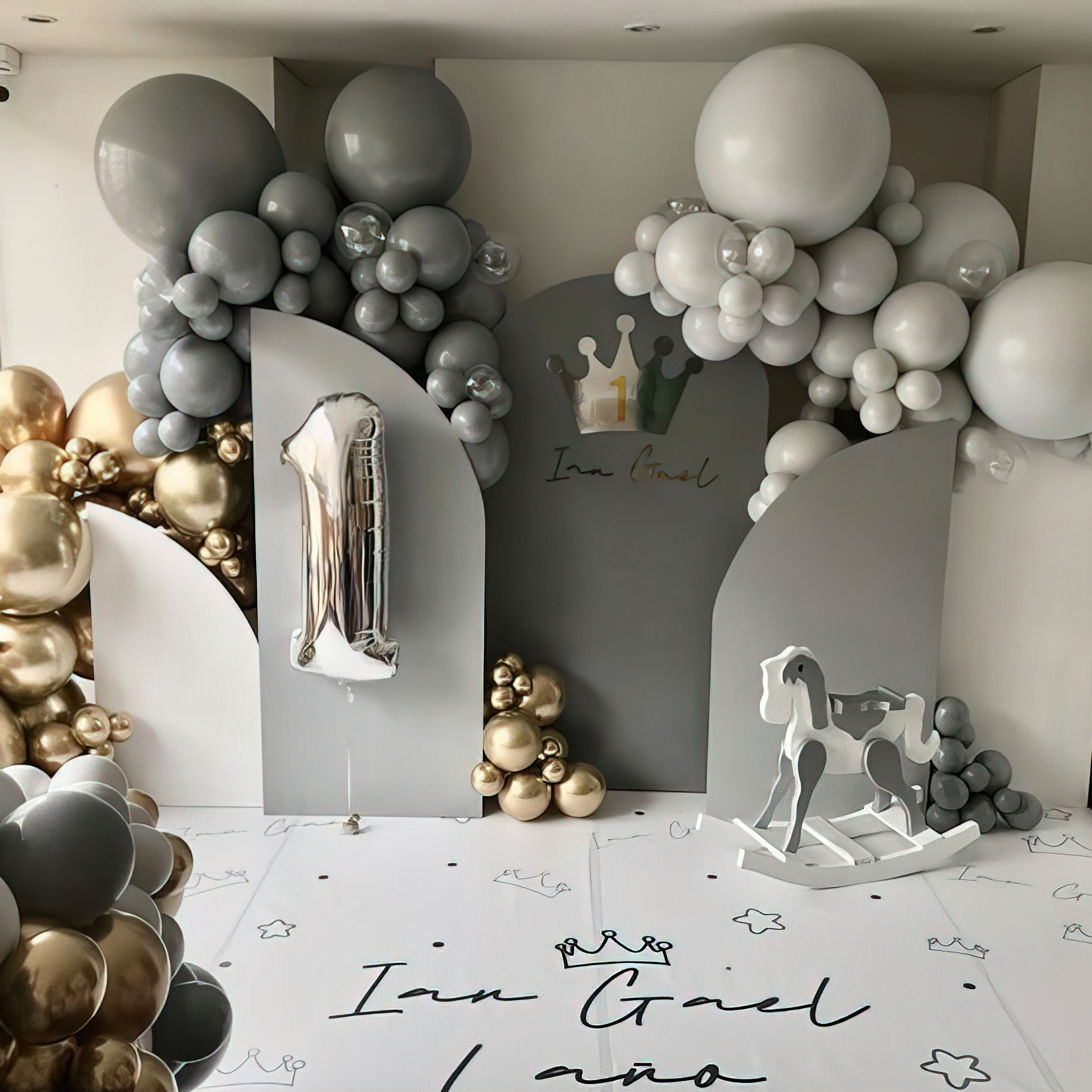 50 gray balloons party decoration for boys