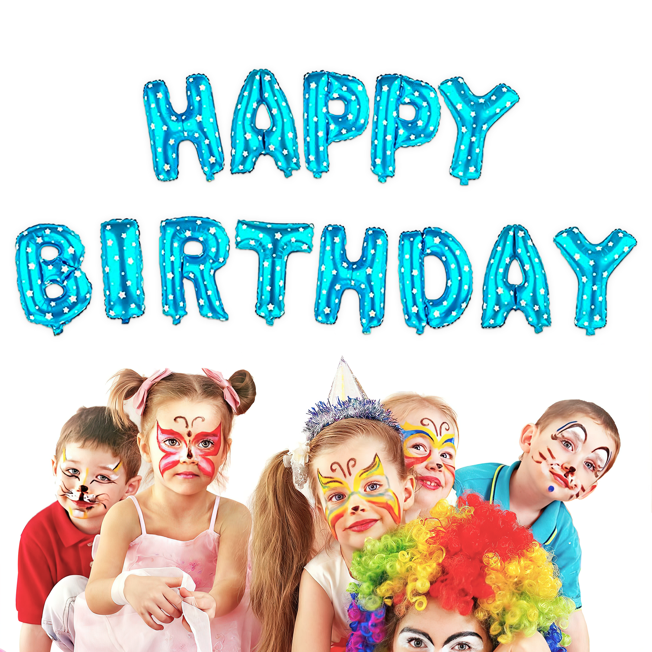 Pastel balloon Happy birthday foil banner