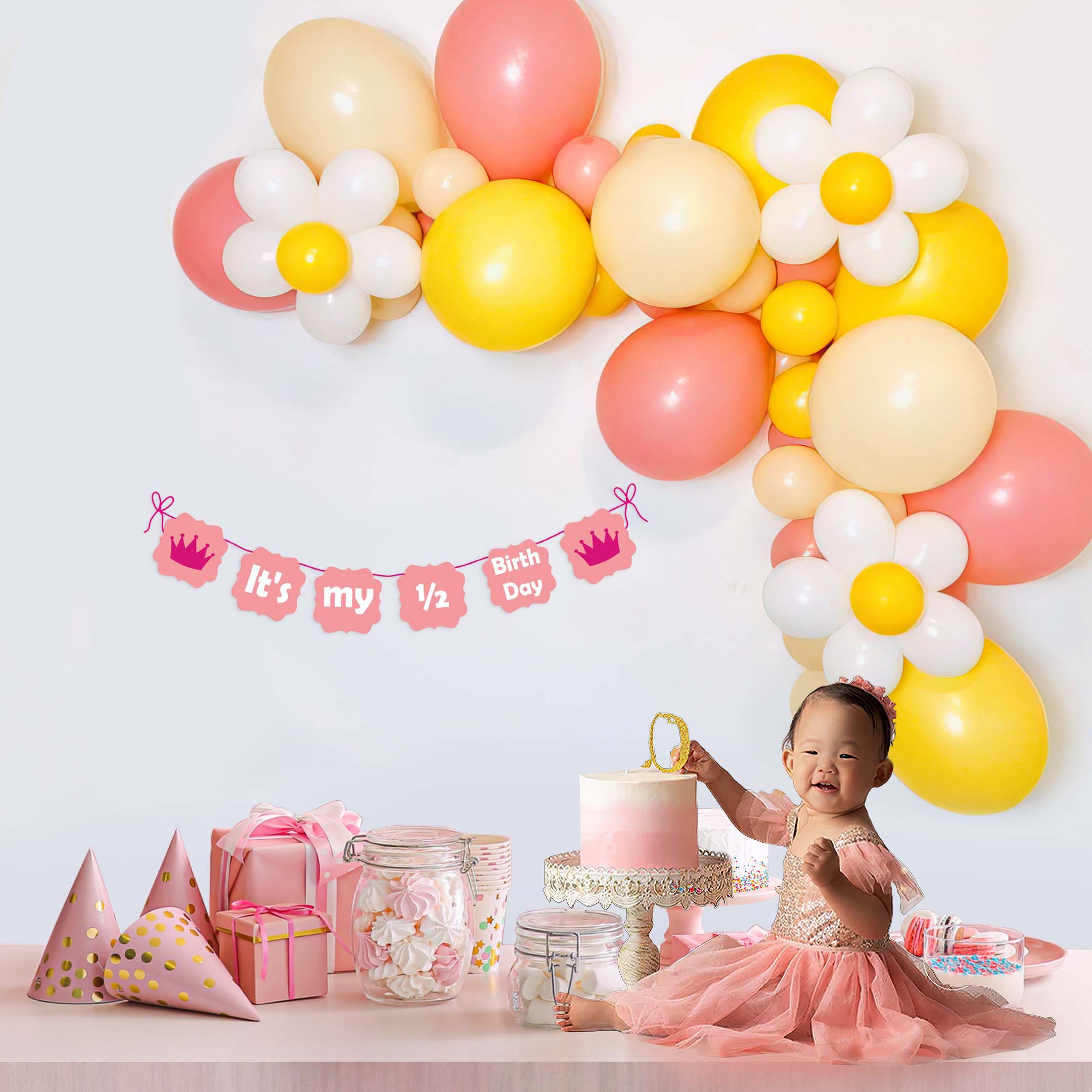 Floral Months DIY Half Birthday Decor Kit