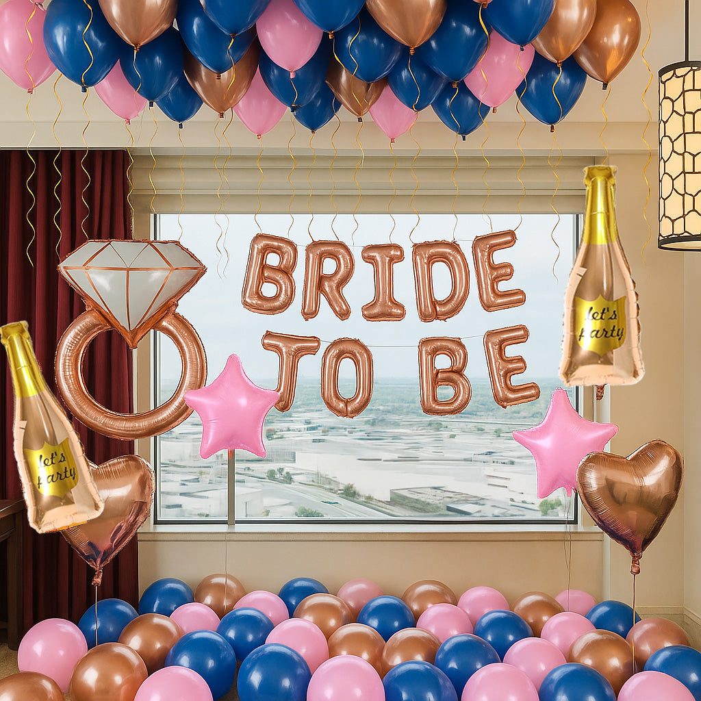 Blue & Gold Bride To Be Decor Kit
