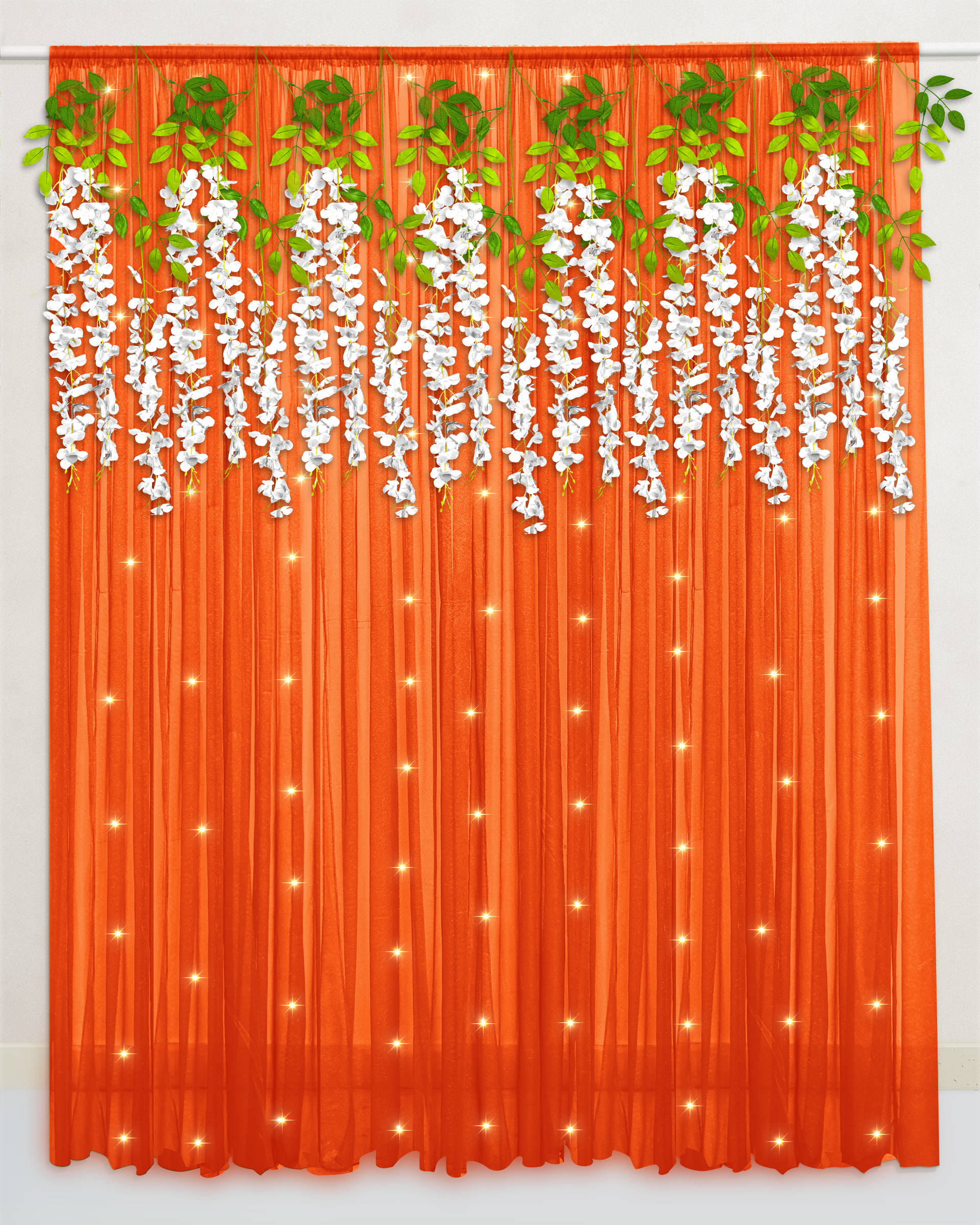 Orange & White Backdrop Decor