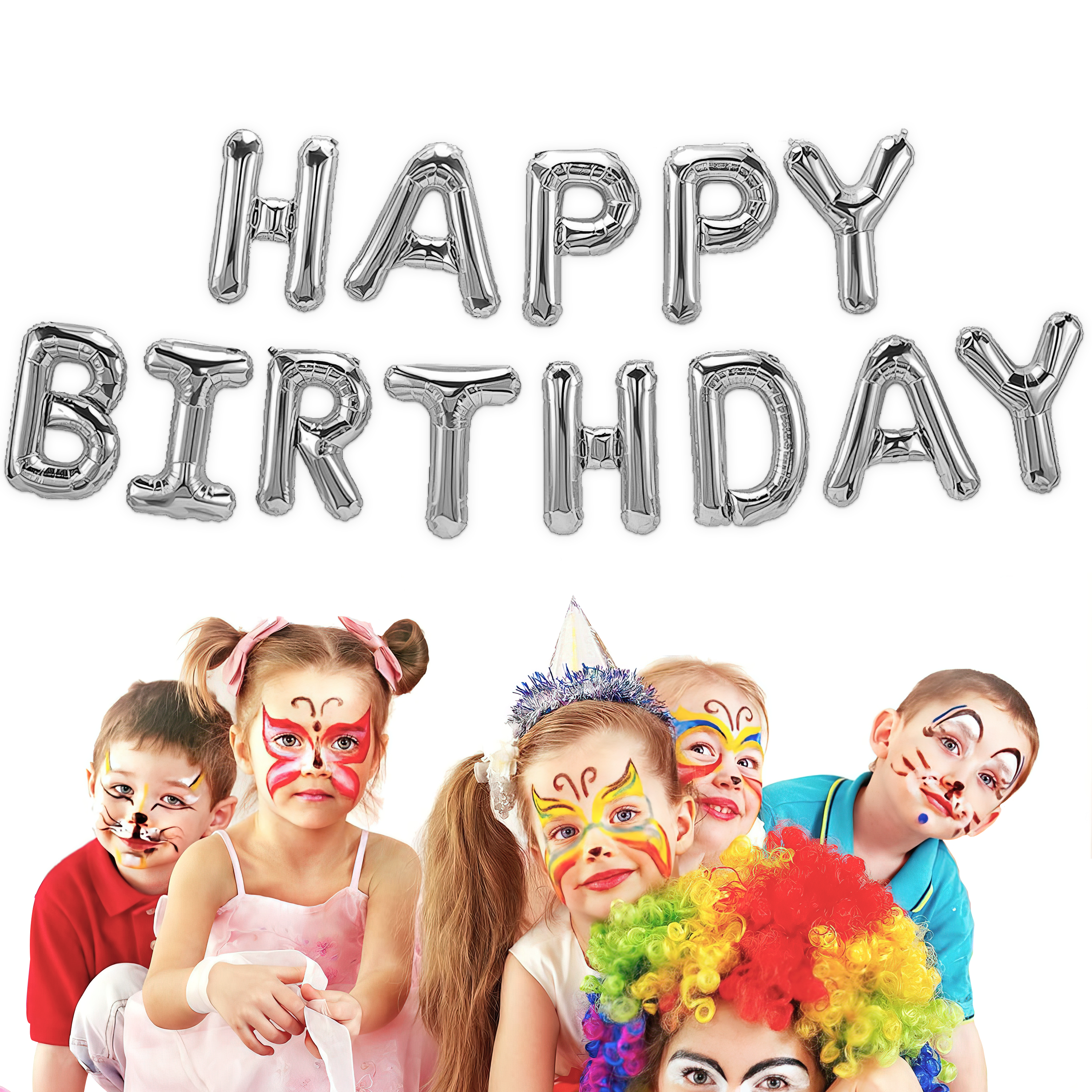 Silver Foil Happy Birthday Banner
