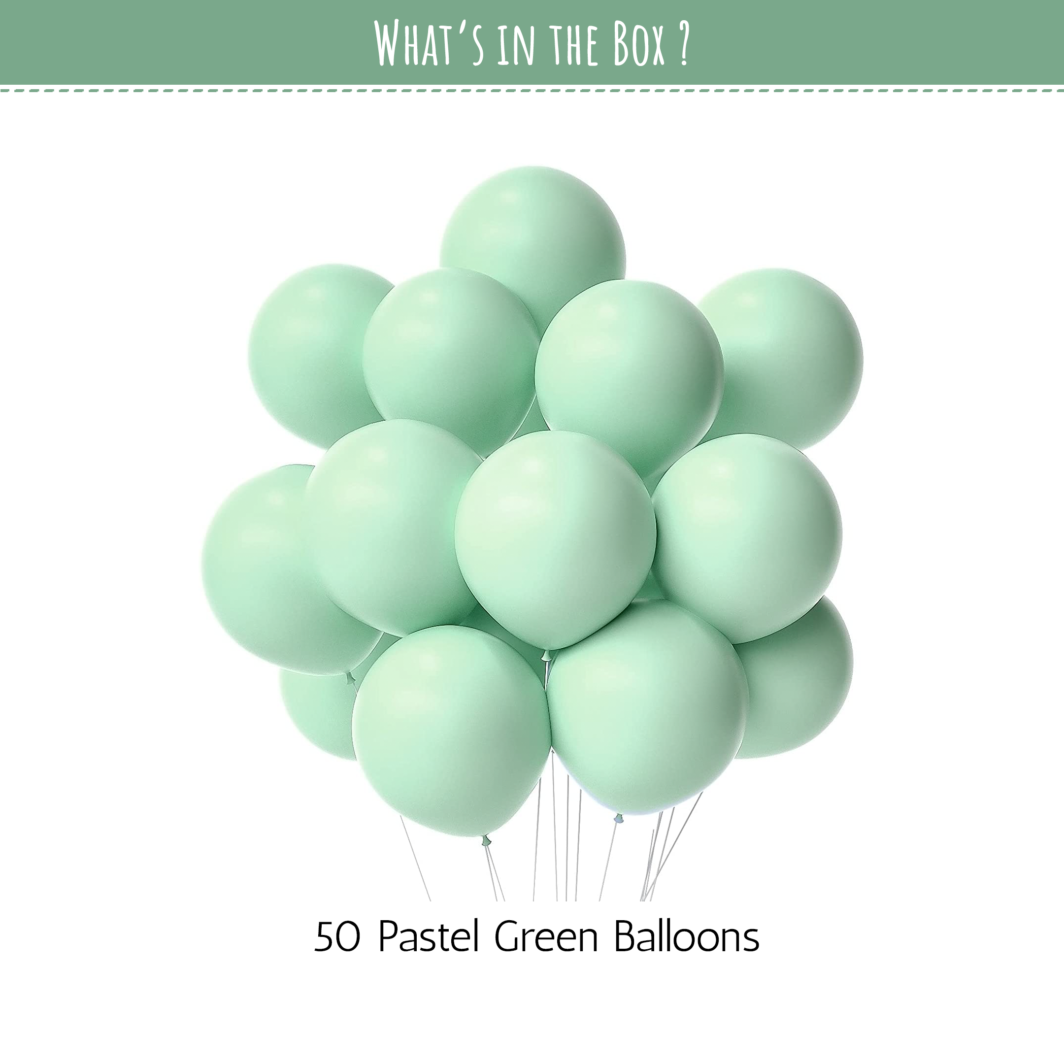 Pastel Green Balloons decoration for boys & girls-50 pcs