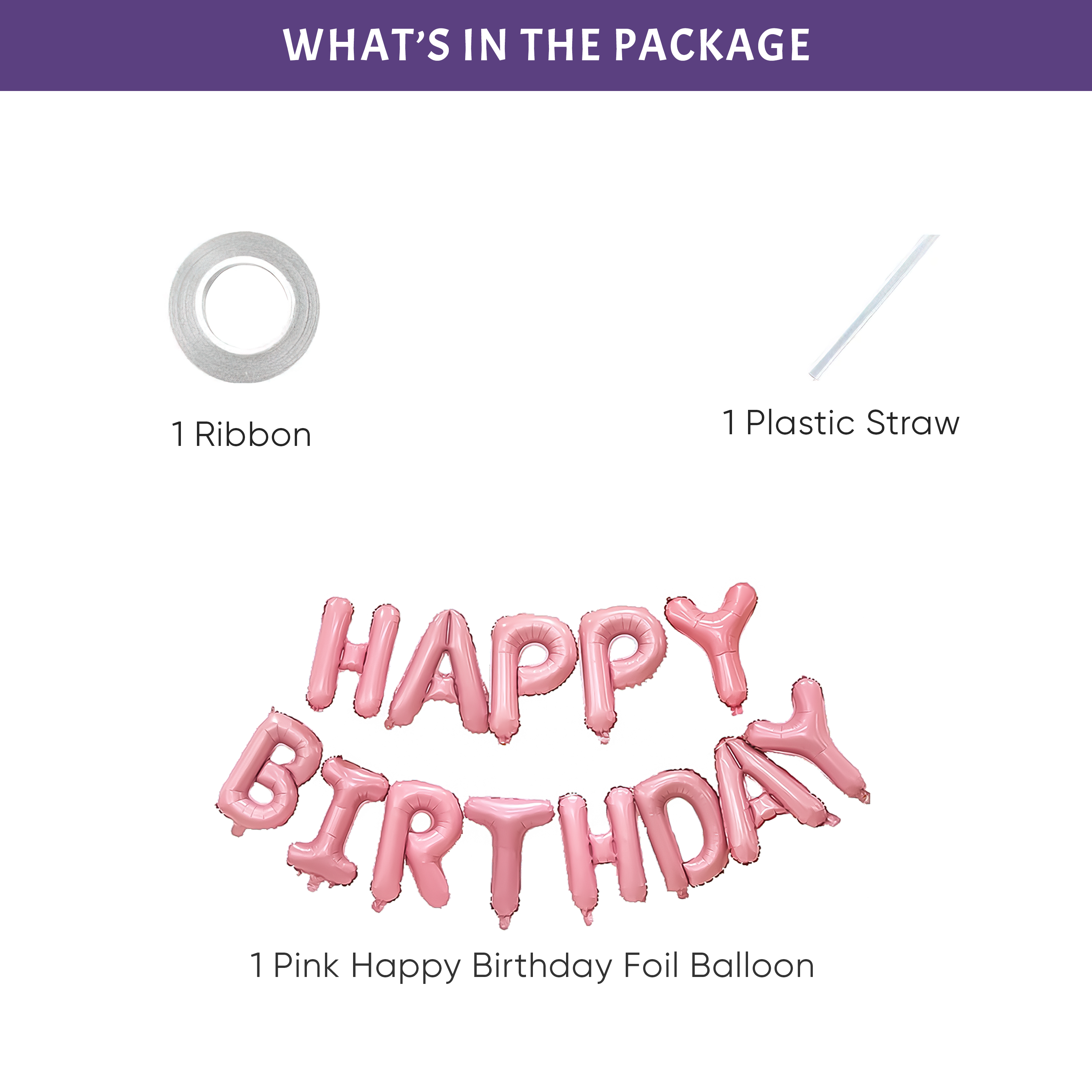 Pink Happy Birthday Foil Banner