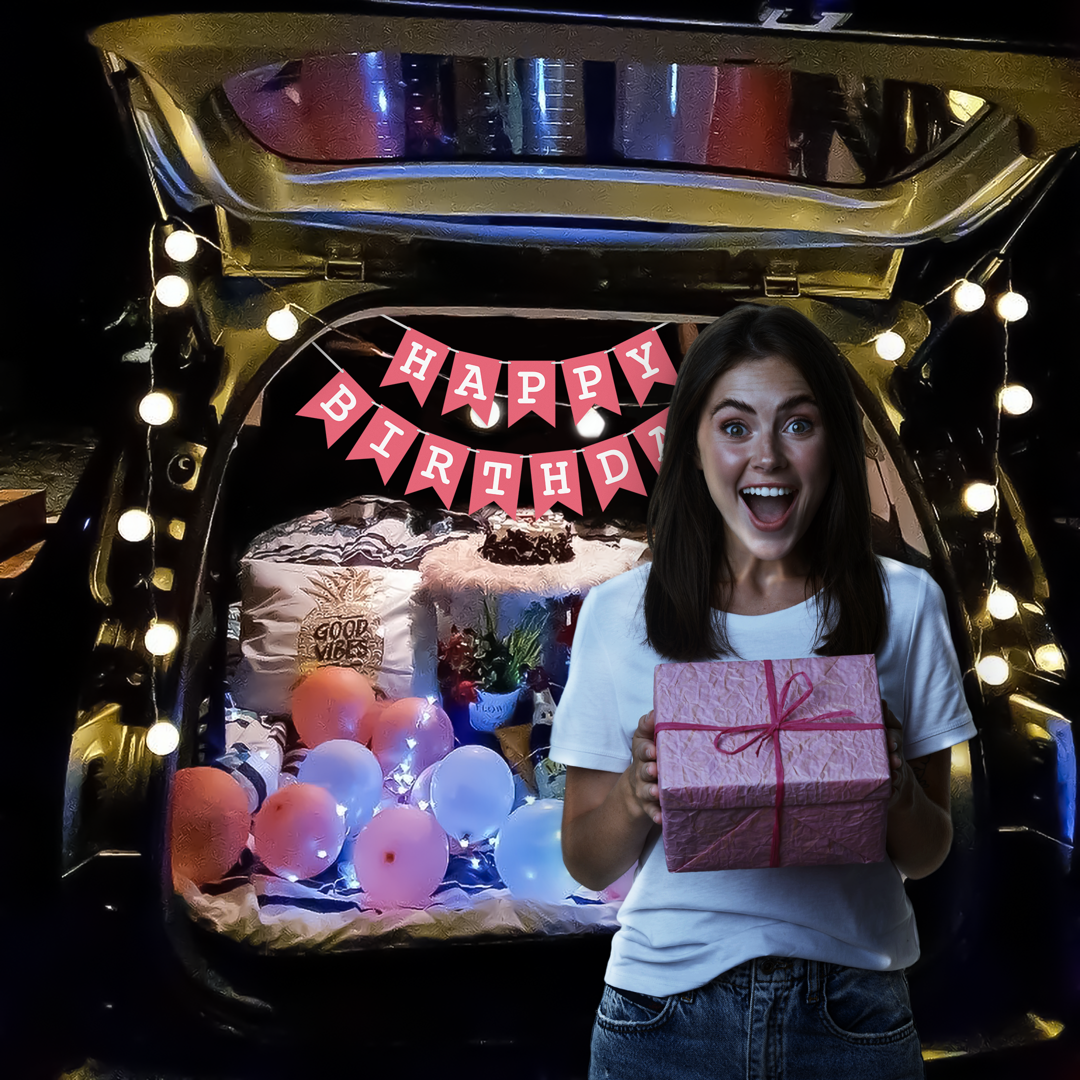 car boot birthday decoration