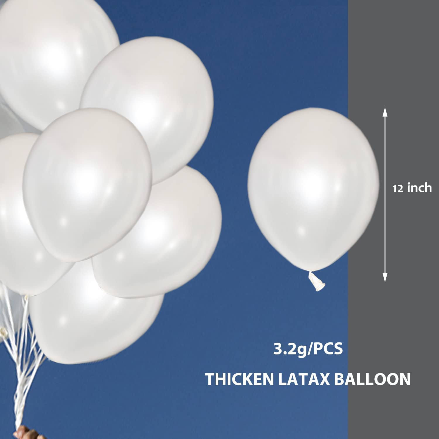 White Metallic balloons for decoration-100 pcs