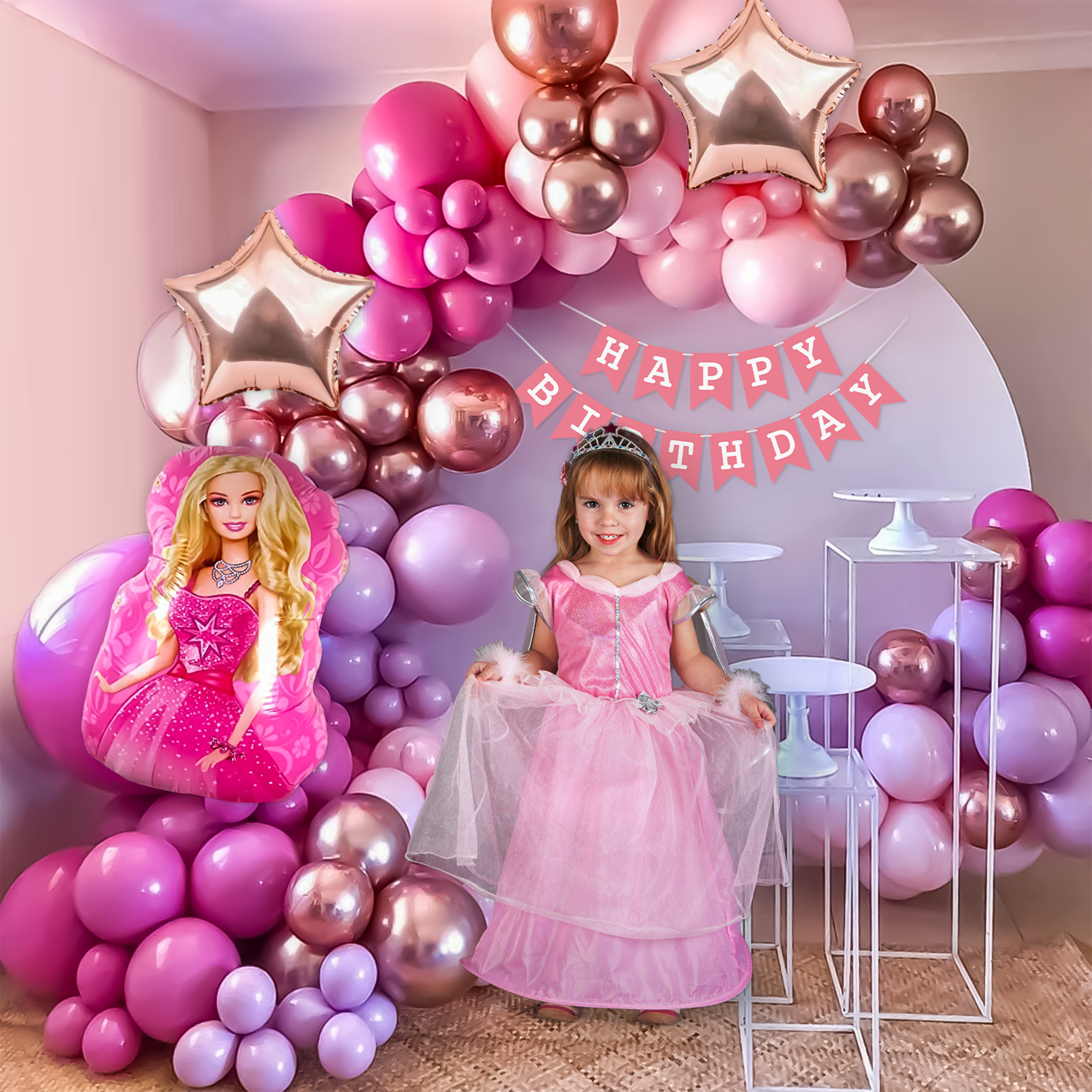 Pink Paper Happy Birthday Banner