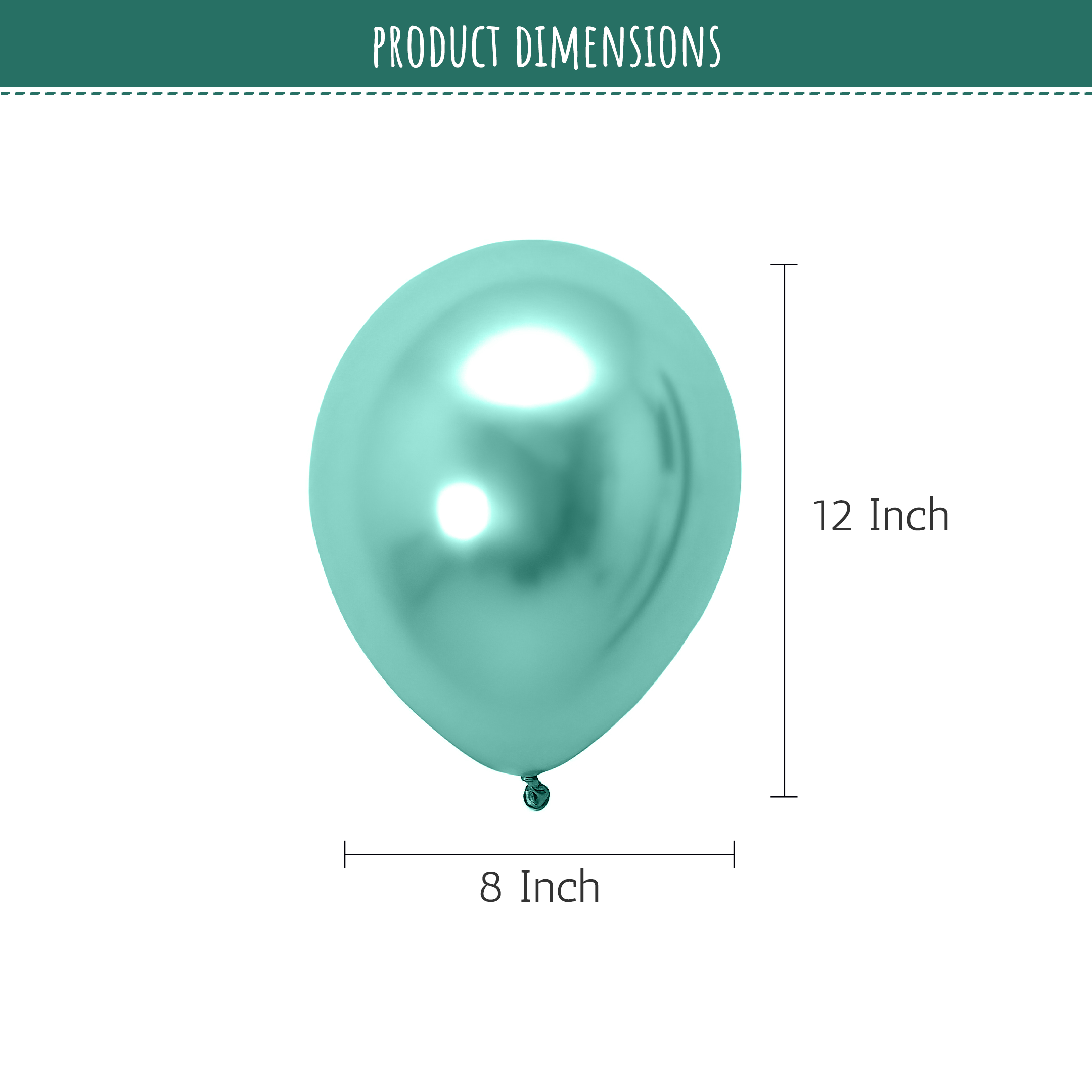 Green chrome party balloons for decoration