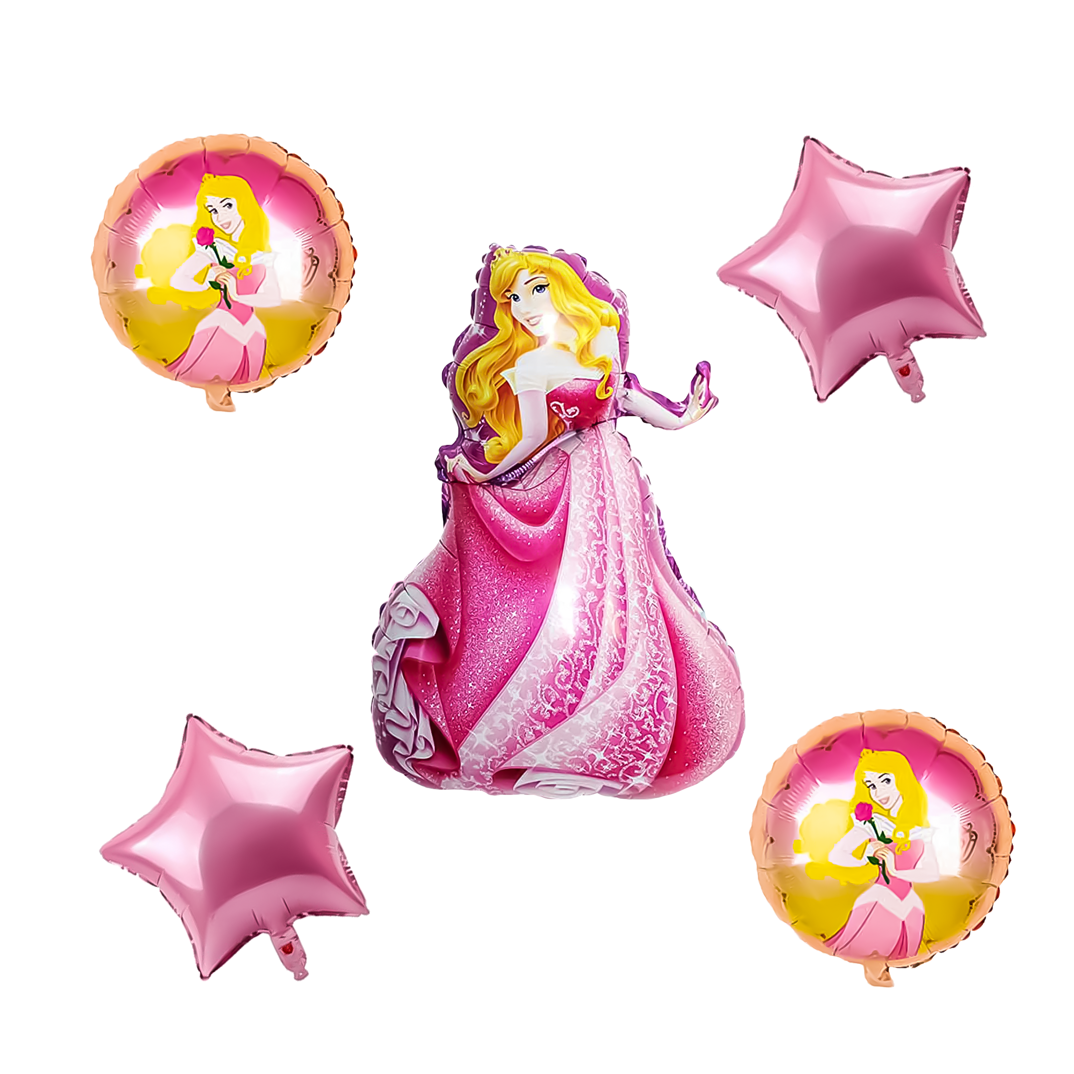 Princess Aurora Theme Foil Balloons Set pack of 5