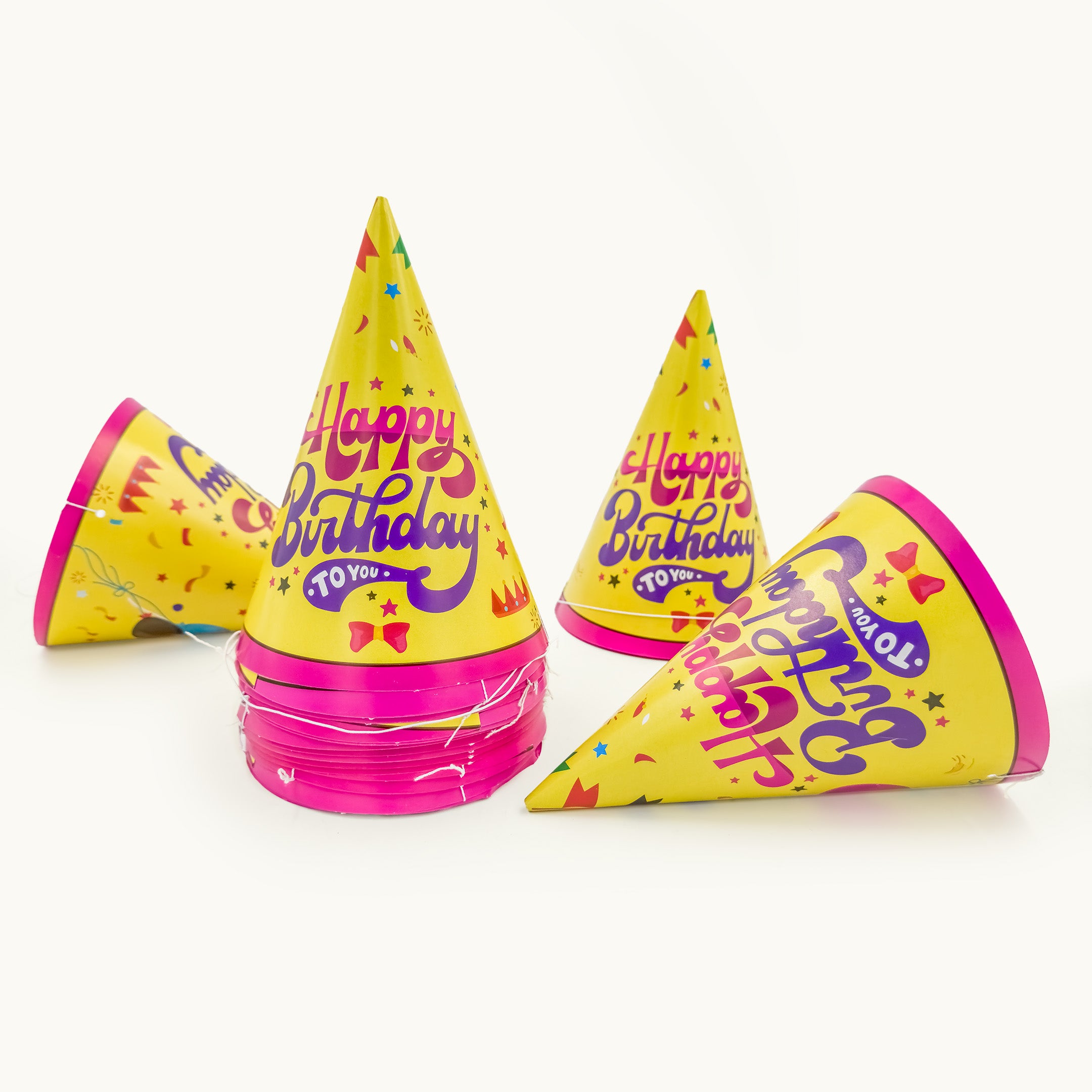Yellow birthday caps for vibrant celebrations!