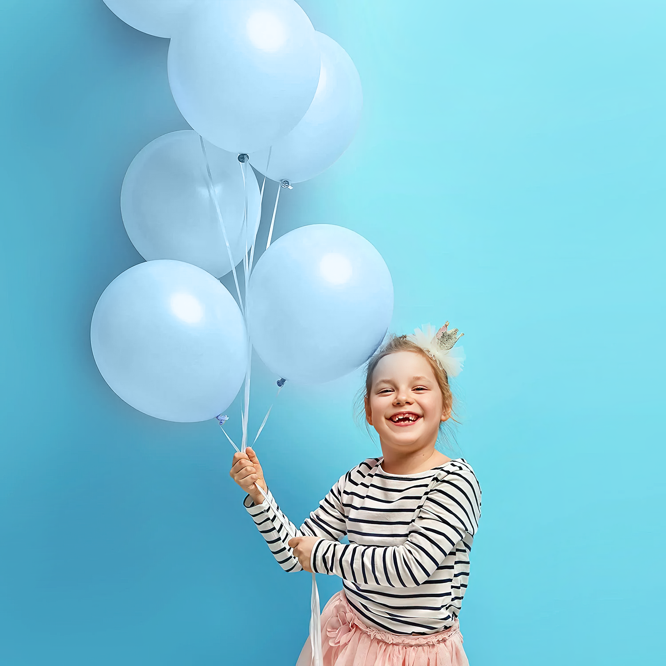 Pastel Blue Balloons decoration for boys pack of 50 pcs