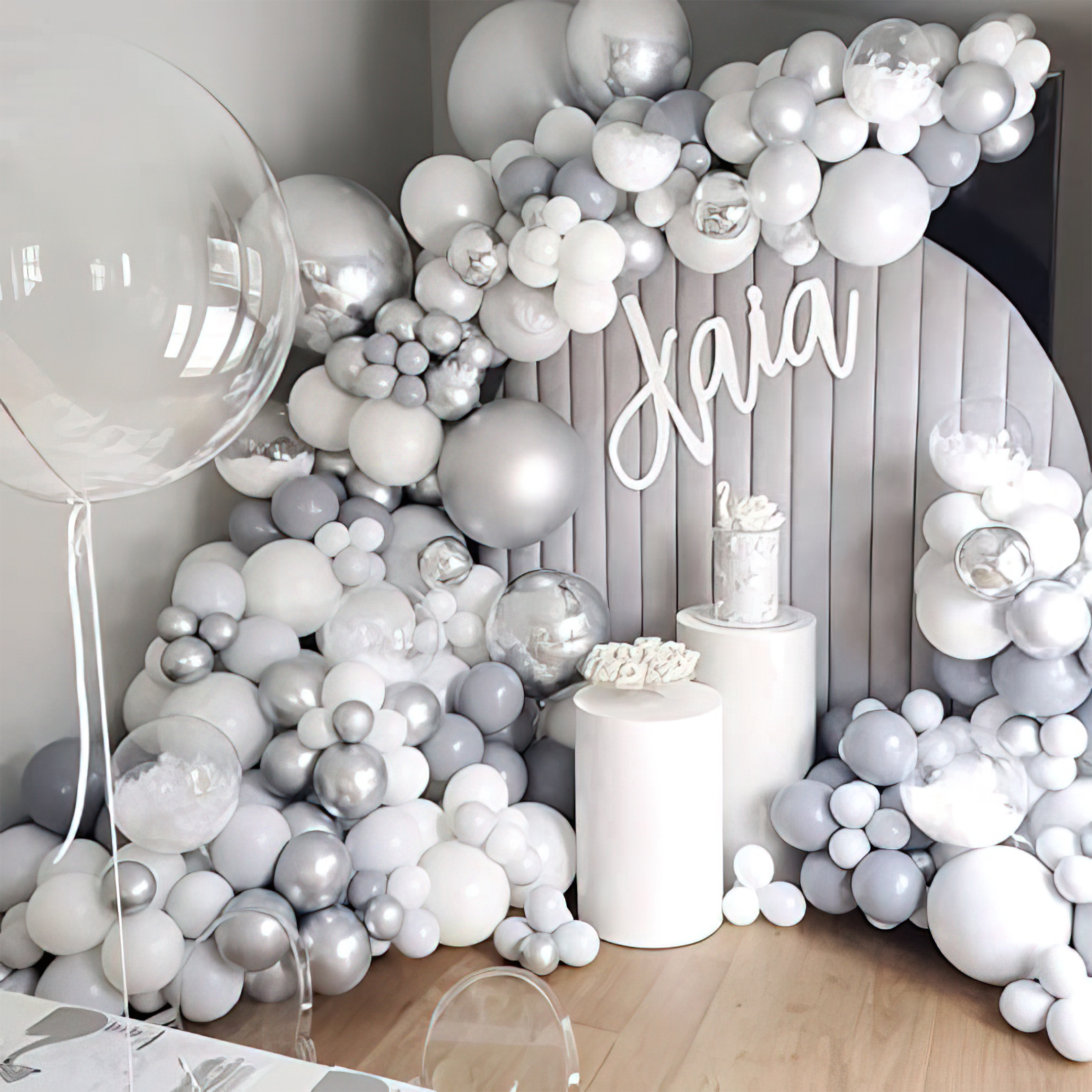 50 gray balloons party decoration for boys