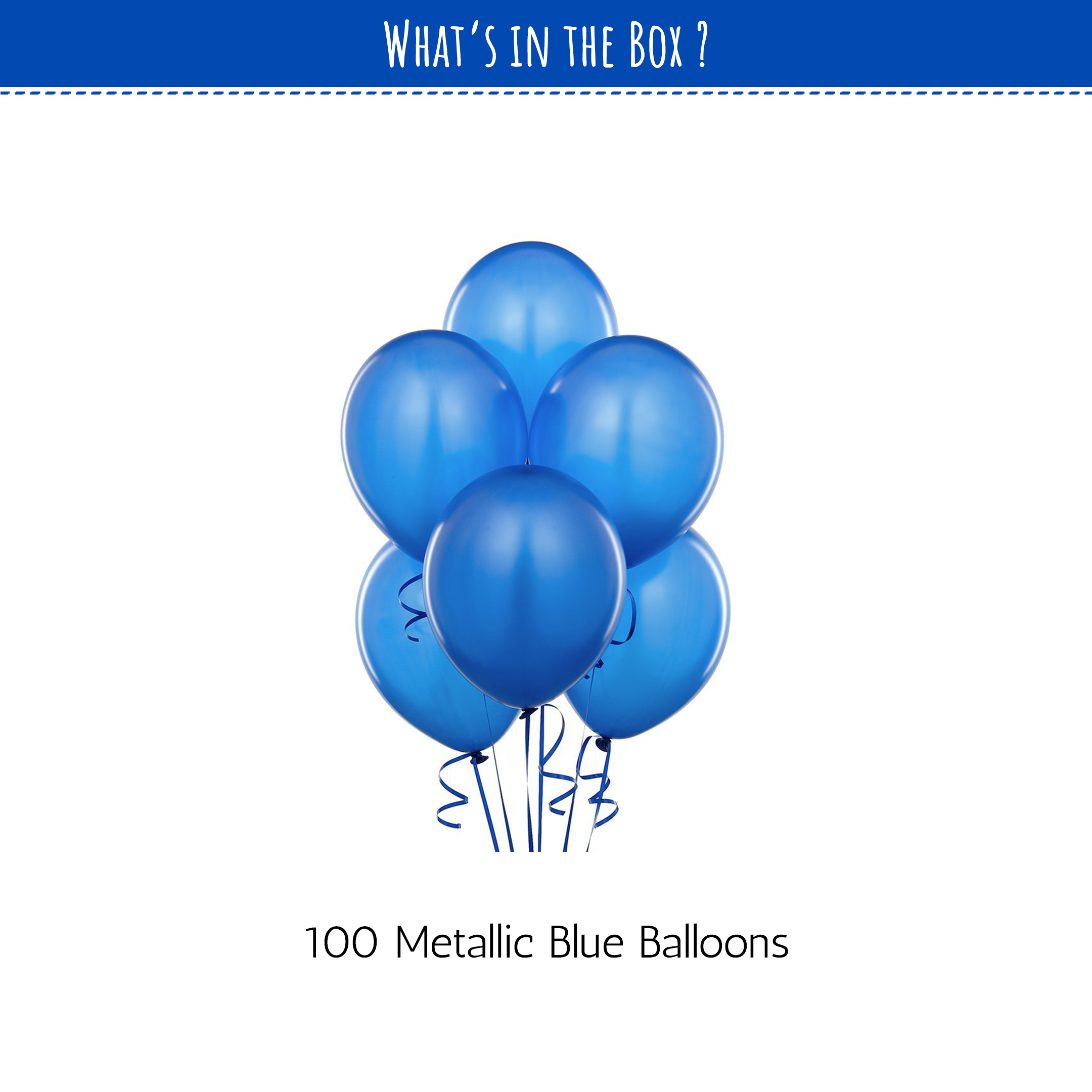 Blue metallic balloons for decoration (pack of 100pcs)