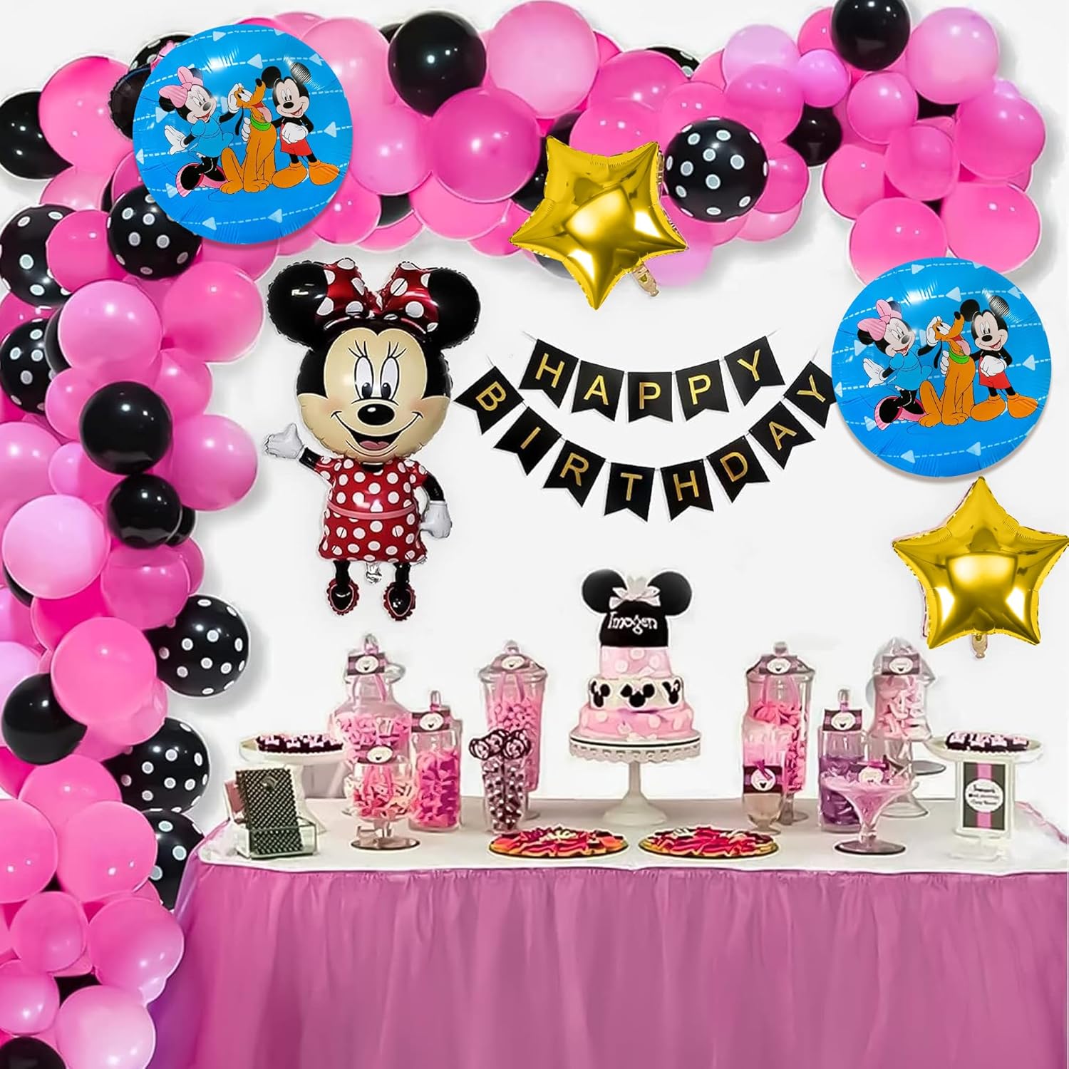 Minnie theme birthday decor items