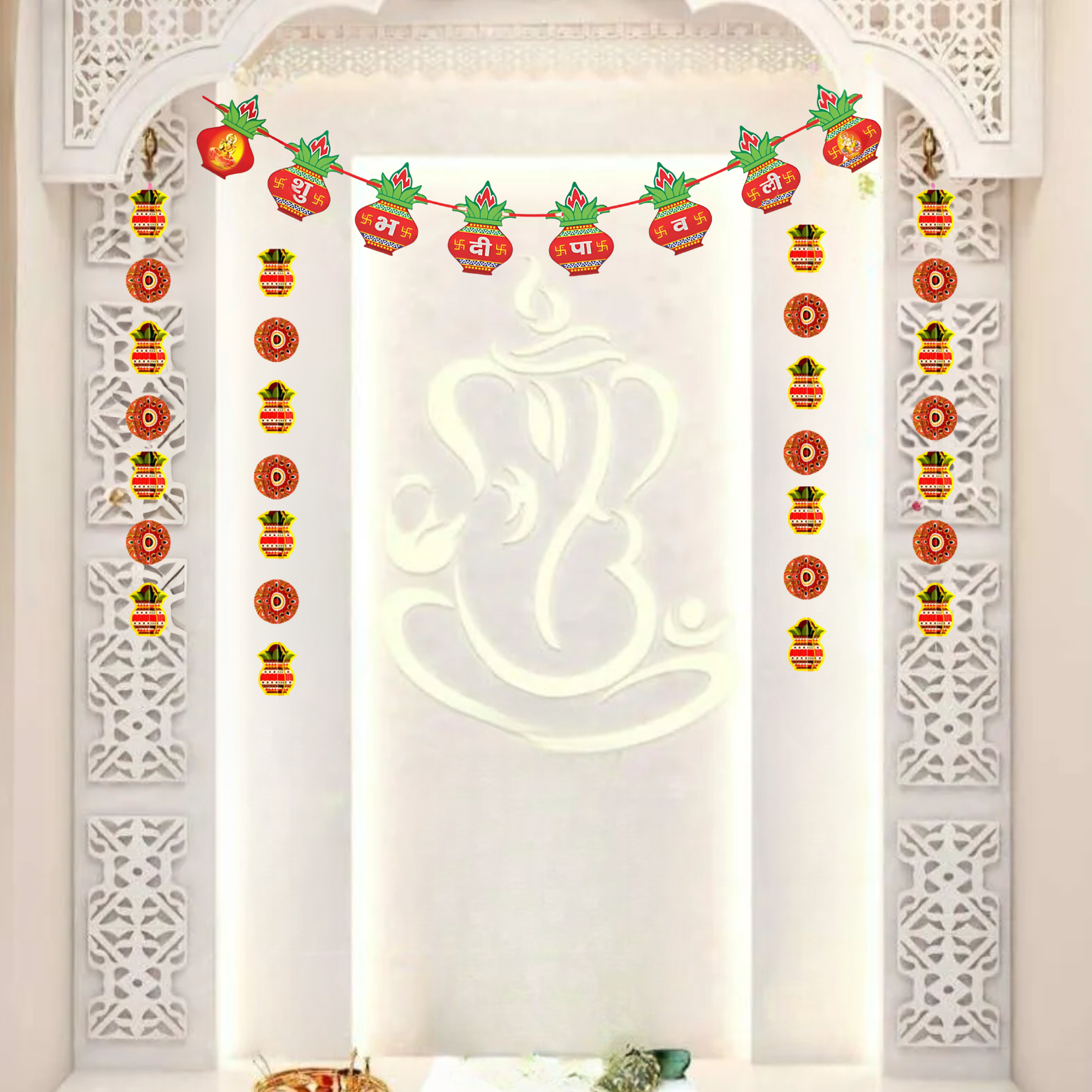 Paper Kalash Toran for Main Entrance Door Hanging Home Decoration