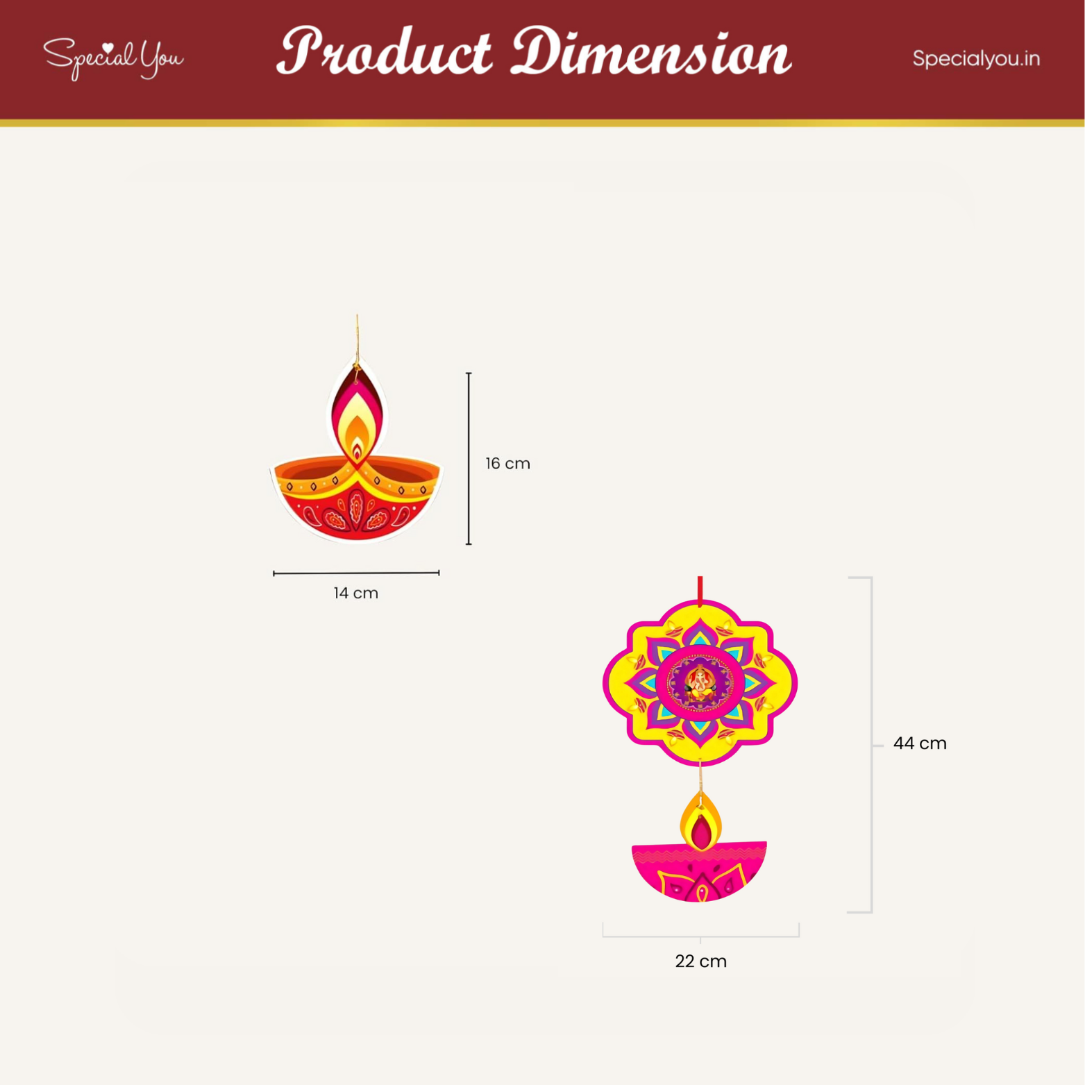 Paper Hanging Diya for Home, Office, Festive, Navratri, Diwali Decoration Items